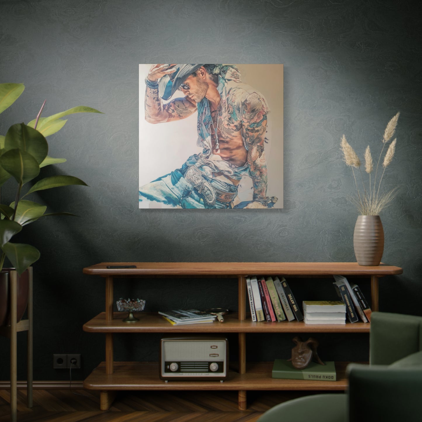 Gallery Wrapped Canvas, Wranglers and Wreckage Art Canvas, Erotic Pinup Art Canvas – Beau