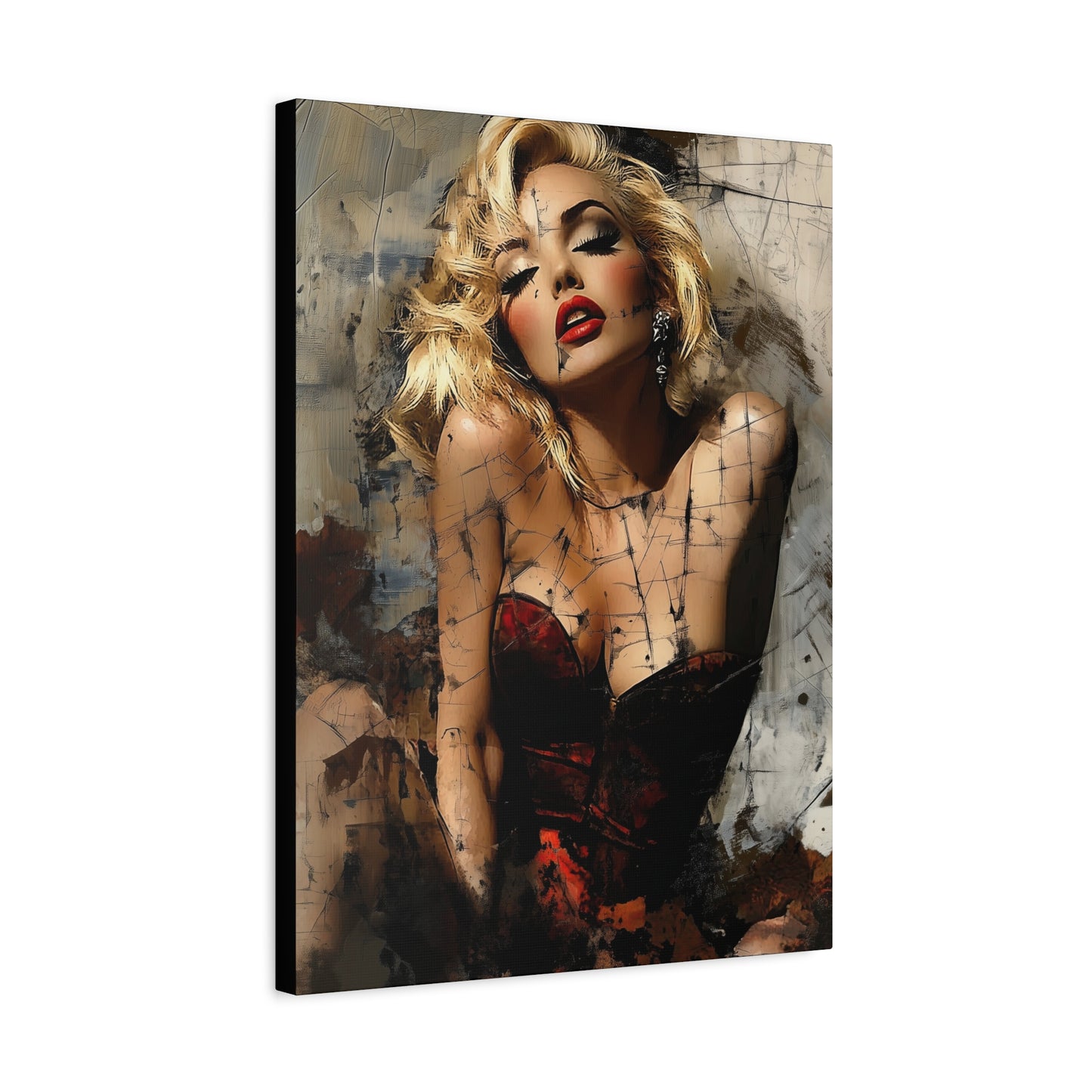 Gallery Wrapped Canvas, Guilt and Grit Adult Art Canvas, Erotic Pinup Art Canvas – Margaux