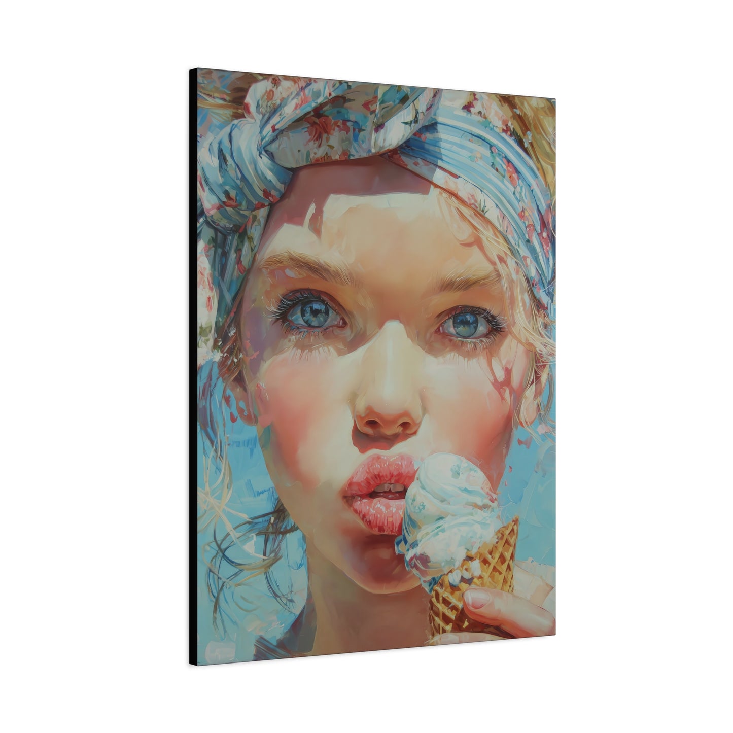 Gallery Wrapped Canvas, Sweet Summer Nostalgia, Sugar and Spice Art Canvas, Ice Cream Dreams Art – Honey