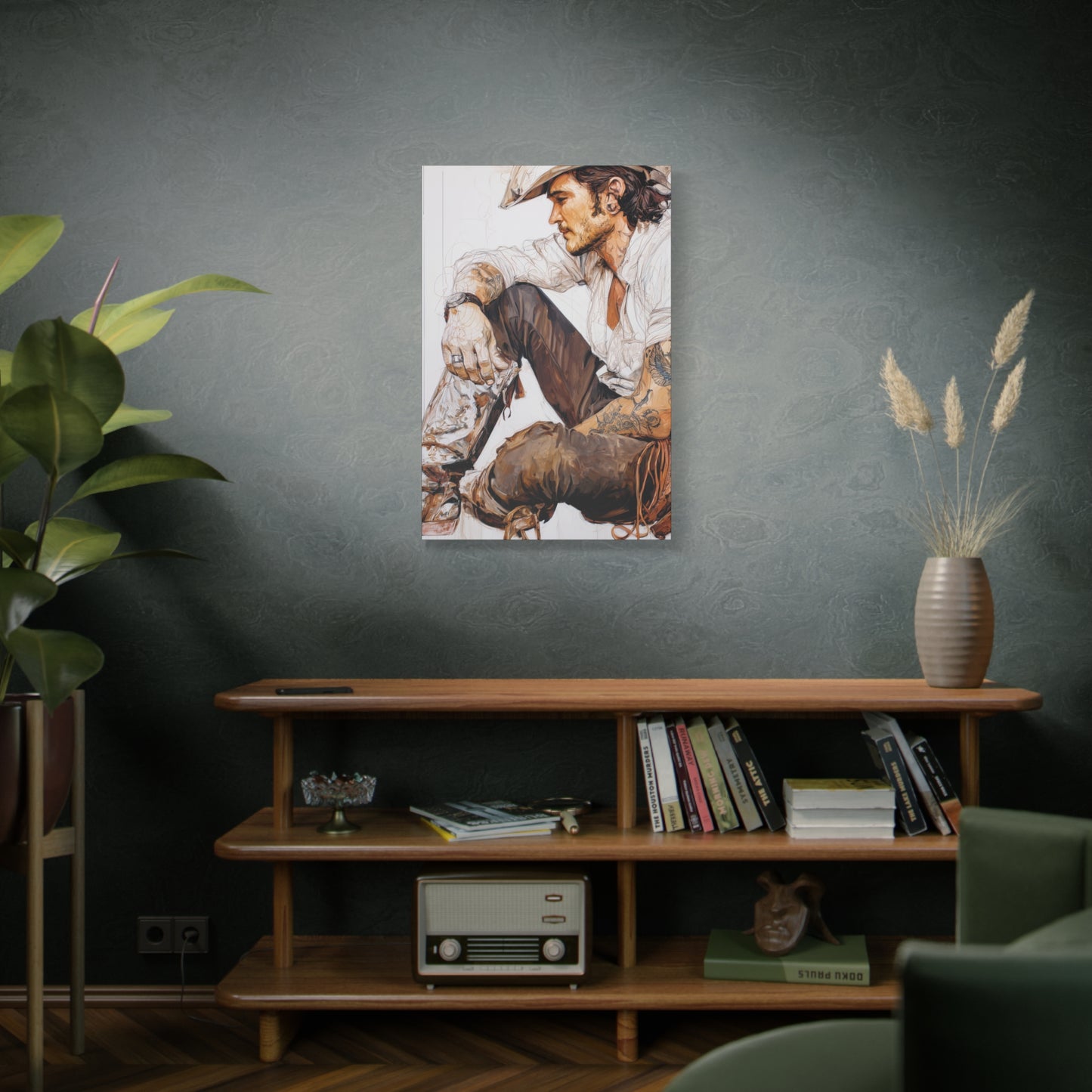 Gallery Wrapped Canvas, Wranglers and Wreckage Art Canvas, Erotic Pinup Art Canvas – Boone