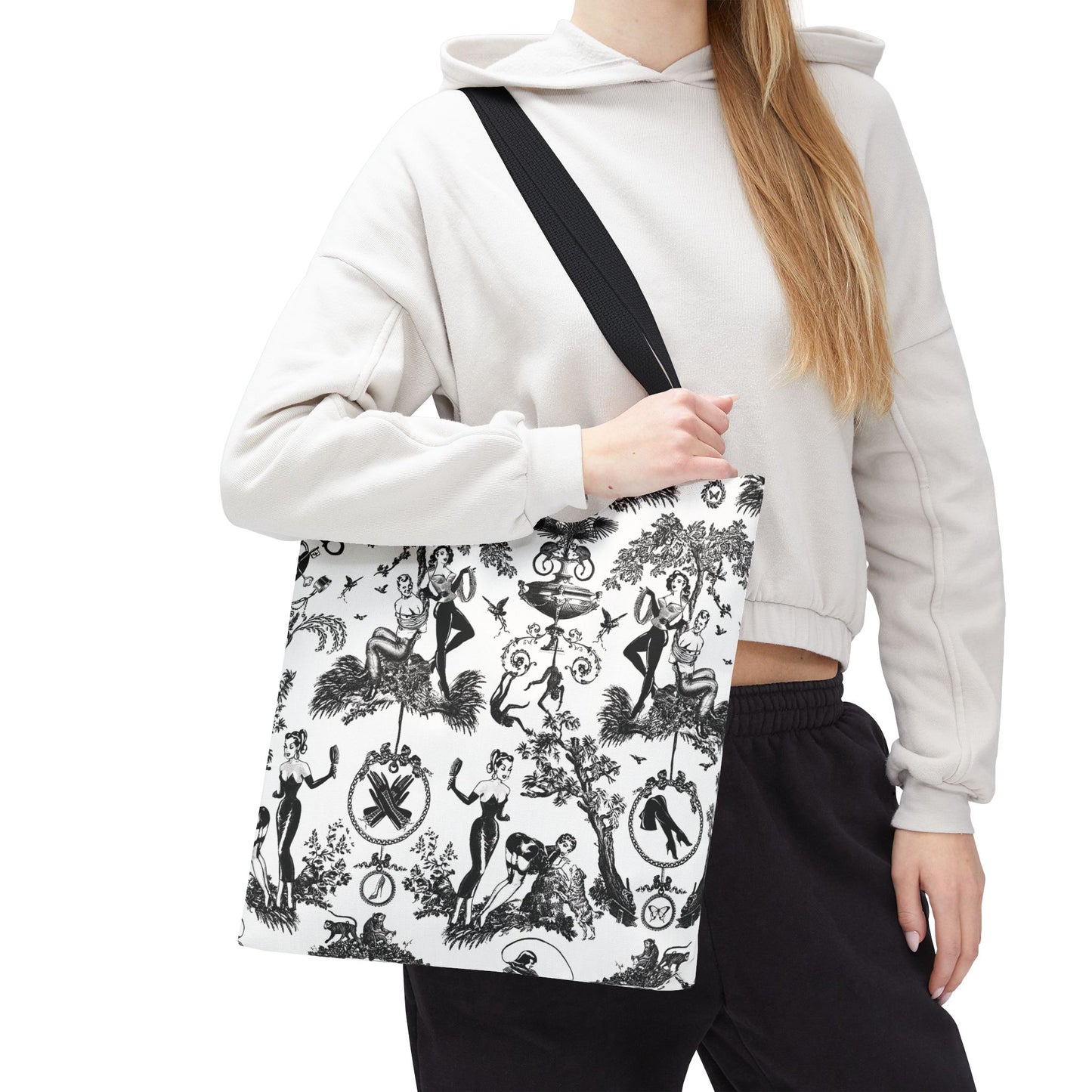The Dominatrix Canvas Tote Bag, Basic Square Tote - BDSM Tote