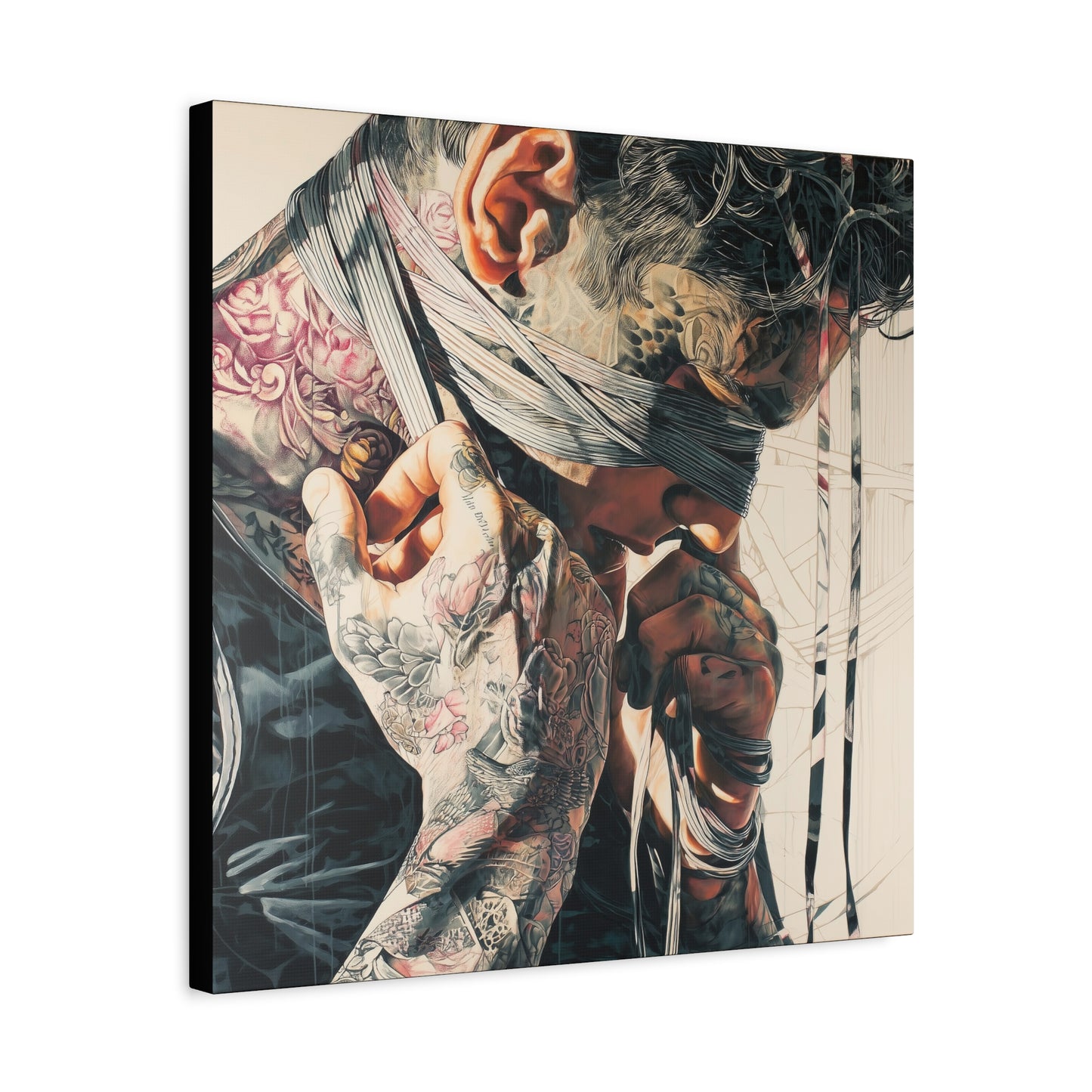 Gallery Wrapped Canvas, Ropes and Reverence Art Canvas, Erotic Shibari Art Canvas – Hiro