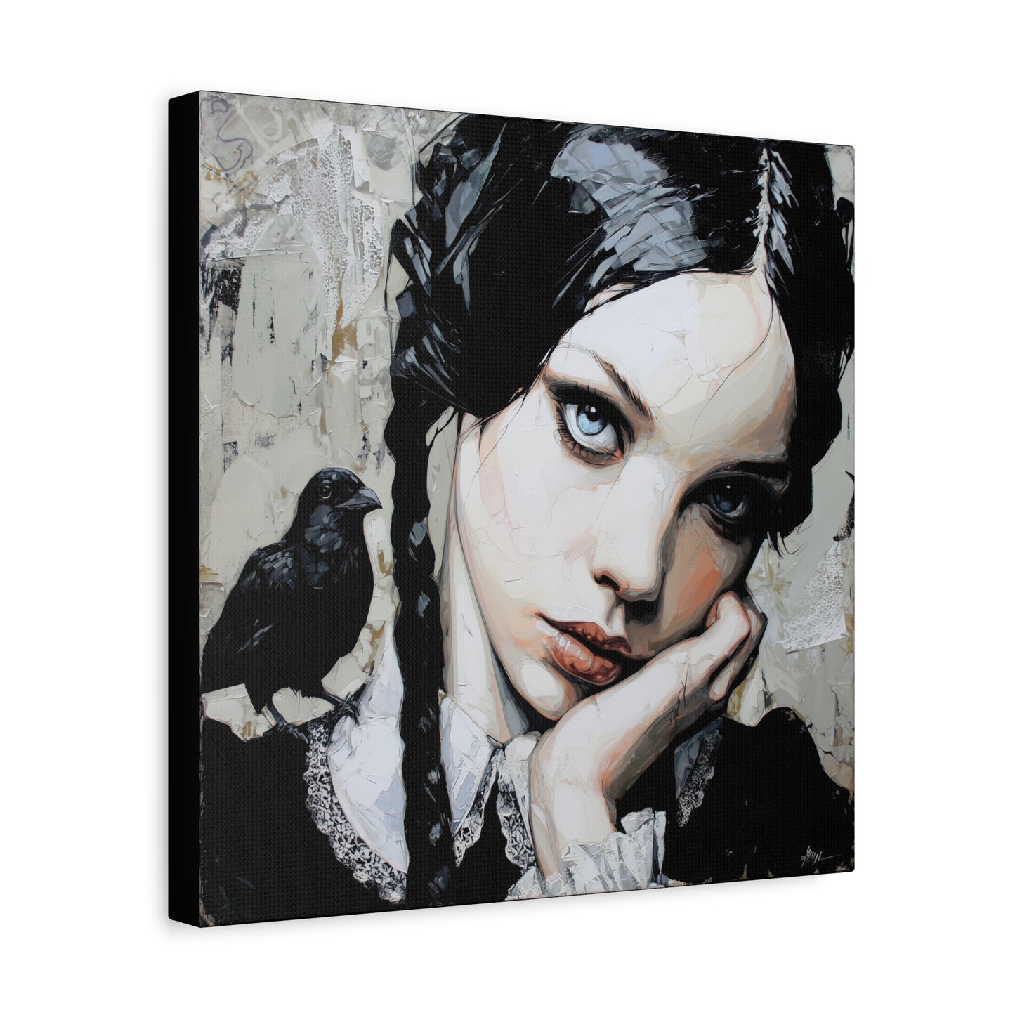 Gallery Wrapped Canvas, Myth and Bones Gothic Art Canvas, Dark Muse Canvas - Wendy