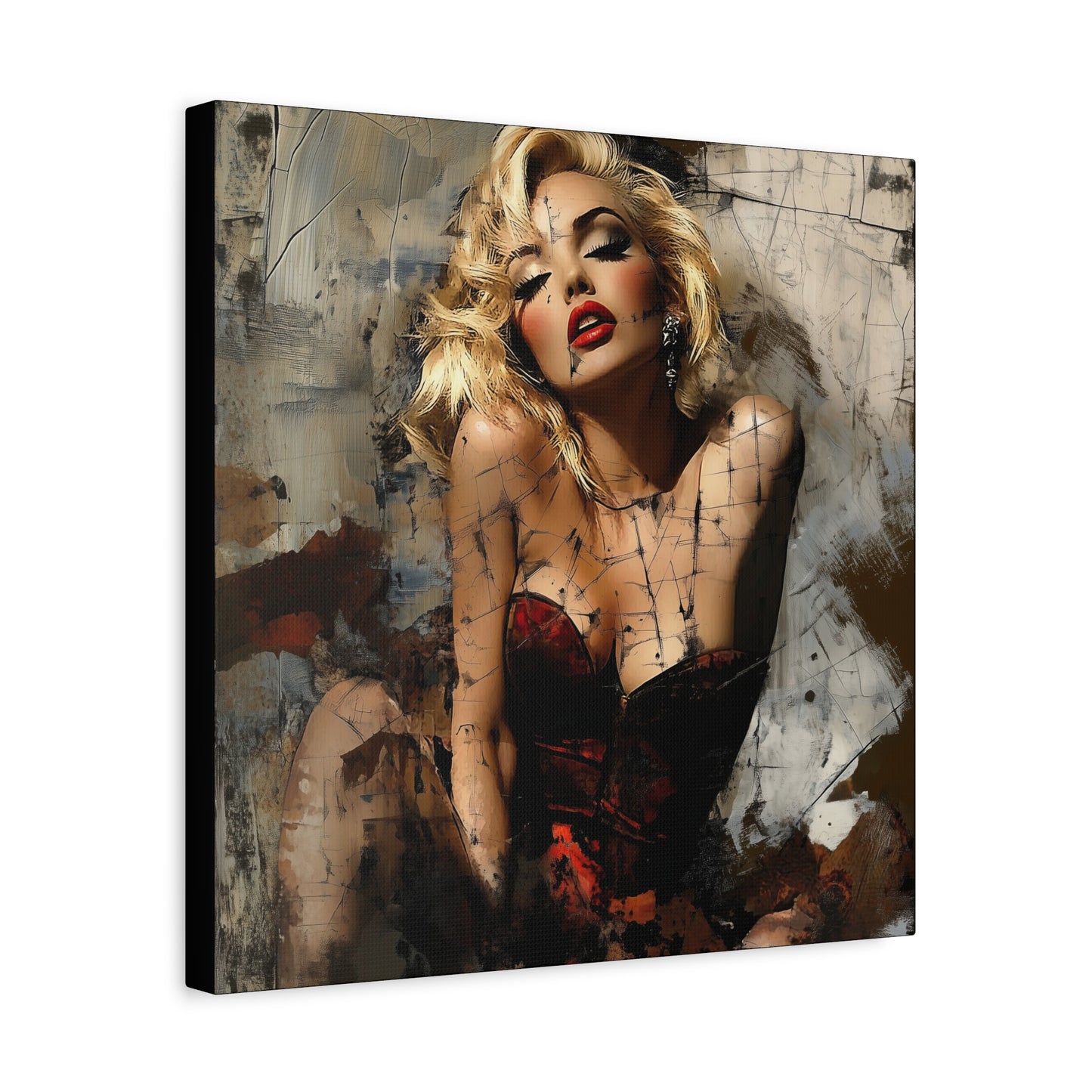 Gallery Wrapped Canvas, Guilt and Grit Adult Art Canvas, Erotic Pinup Art Canvas – Margaux