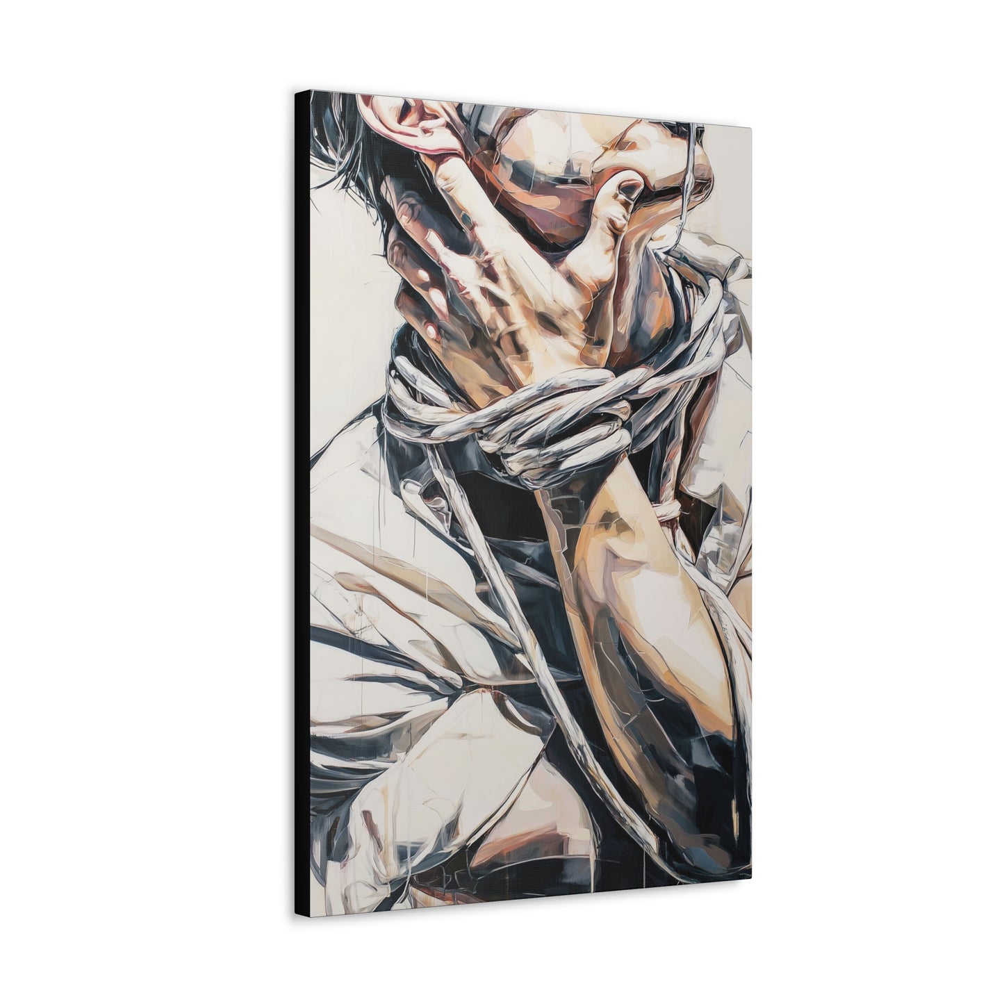 Gallery Wrapped Canvas, Ropes and Reverence Art Canvas, Erotic Shibari Art Canvas – Gary