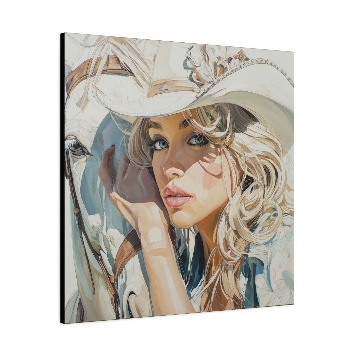 Gallery Wrapped Canvas, Wranglers and Wreckage Art Canvas, Erotic Pinup Art Canvas – Josie