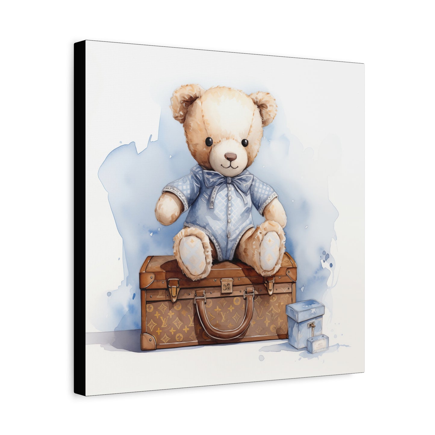 Canvas Gallery Wrap - Designer Trunk Bear Wall Art - Blu