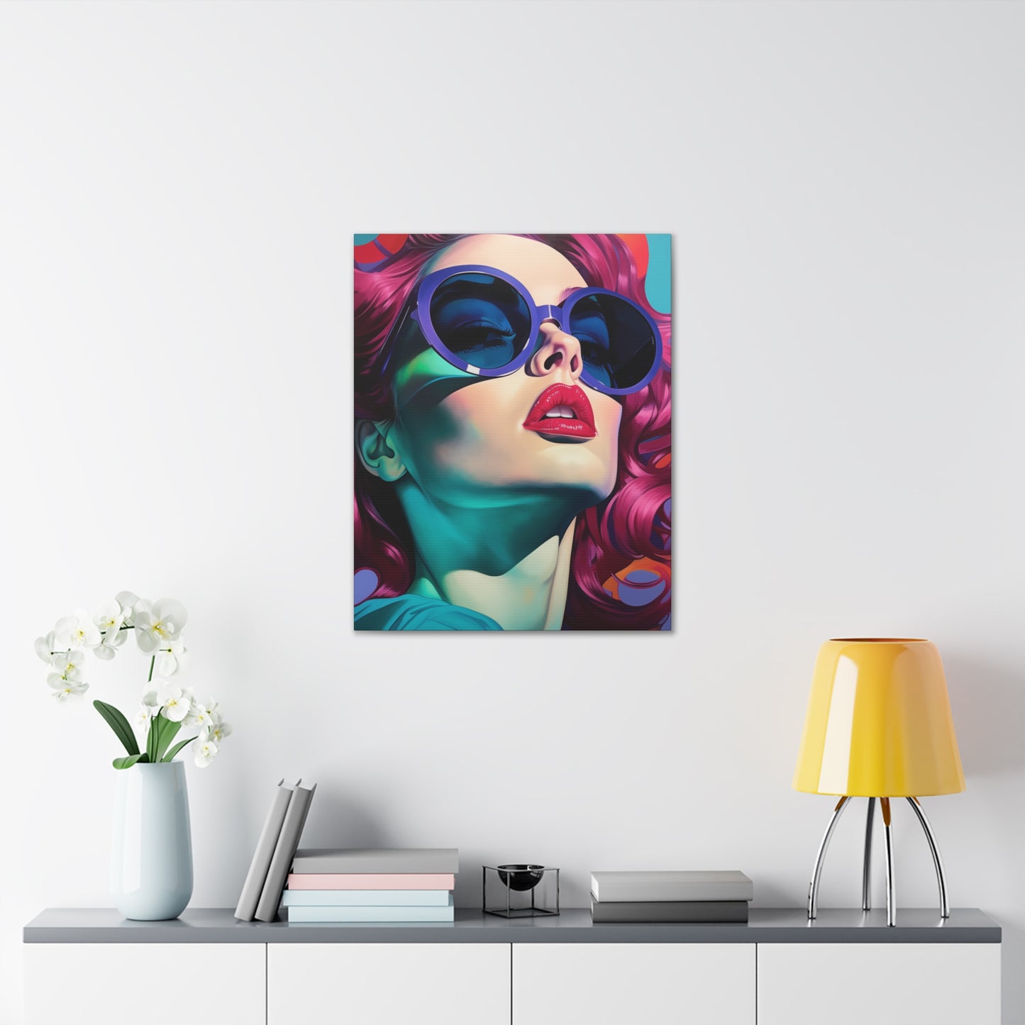Canvas Gallery Wrapped High-Fashion Wall Art, Stylish Decor, Retro Femme Doll Pop Art – Electra