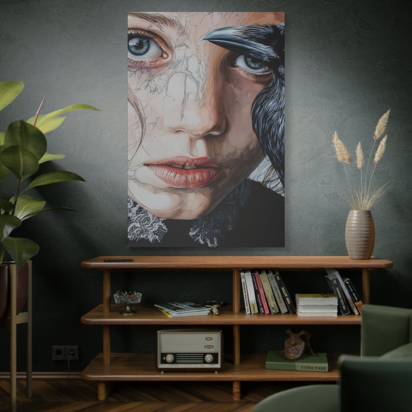 Gallery Wrapped Canvas, Myth and Bones Gothic Art Canvas, Dark Muse Canvas - Clio