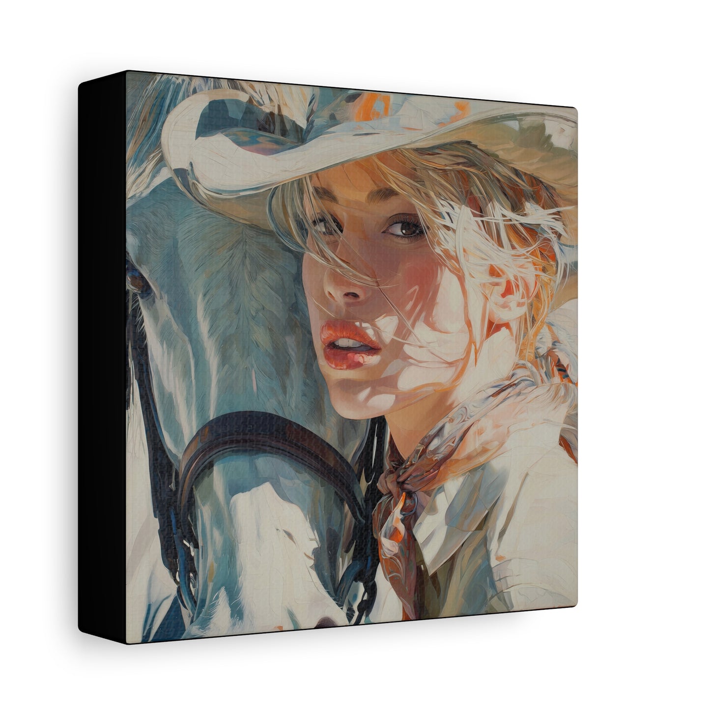 Gallery Wrapped Canvas, Wranglers and Wreckage Art Canvas, Erotic Pinup Art Canvas – Dakota