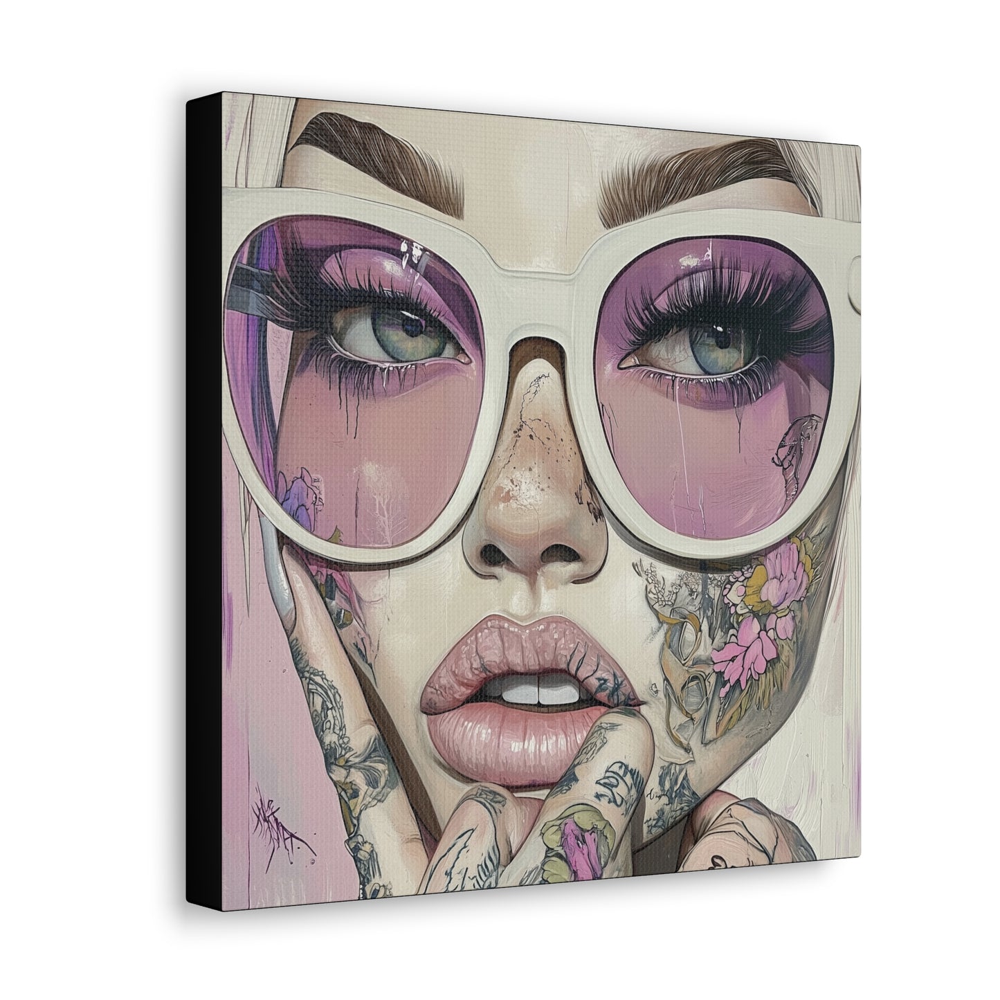 Canvas Gallery Wrap, Ladies in Lenses Wall Art, Abstract Femme Girl Art - Heather