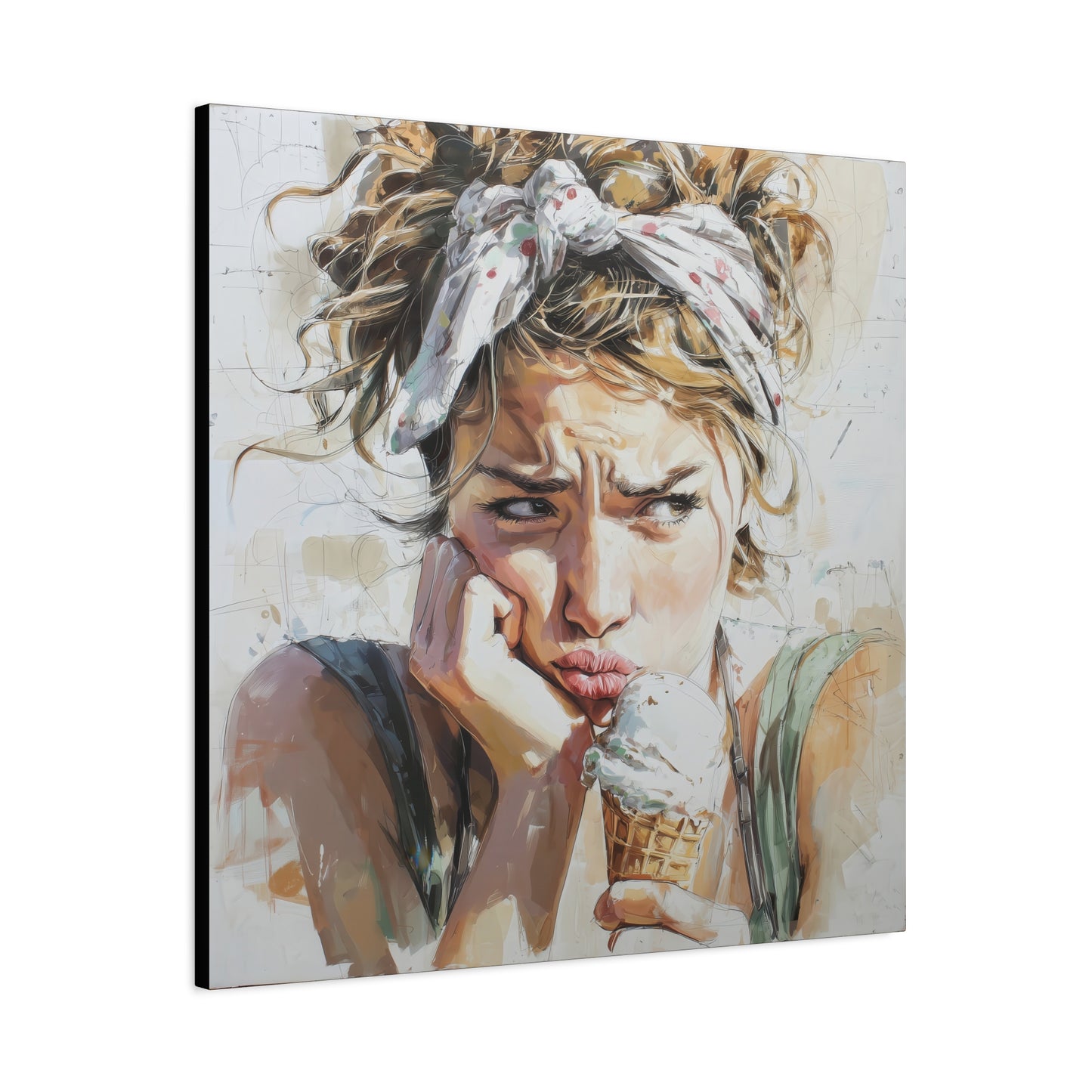 Gallery Wrapped Canvas, Sweet Summer Nostalgia, Sugar and Spice Art Canvas, Ice Cream Dreams Art – Josie