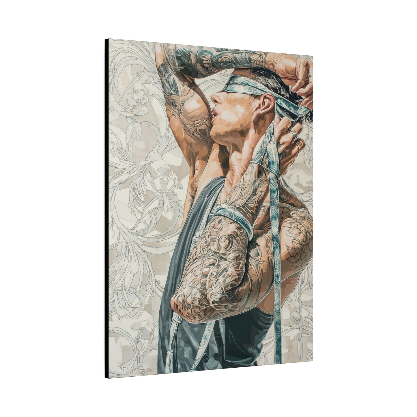 Gallery Wrapped Canvas, Ropes and Reverence Art Canvas, Erotic Shibari Art Canvas – Ronan