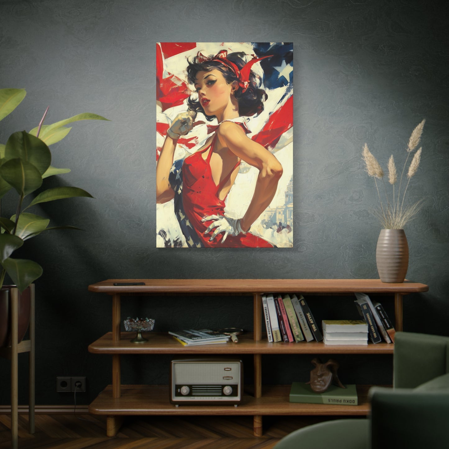 Gallery Wrapped Canvas, American Nonsense Art Canvas, Political Pinup Art Canvas - Mindy