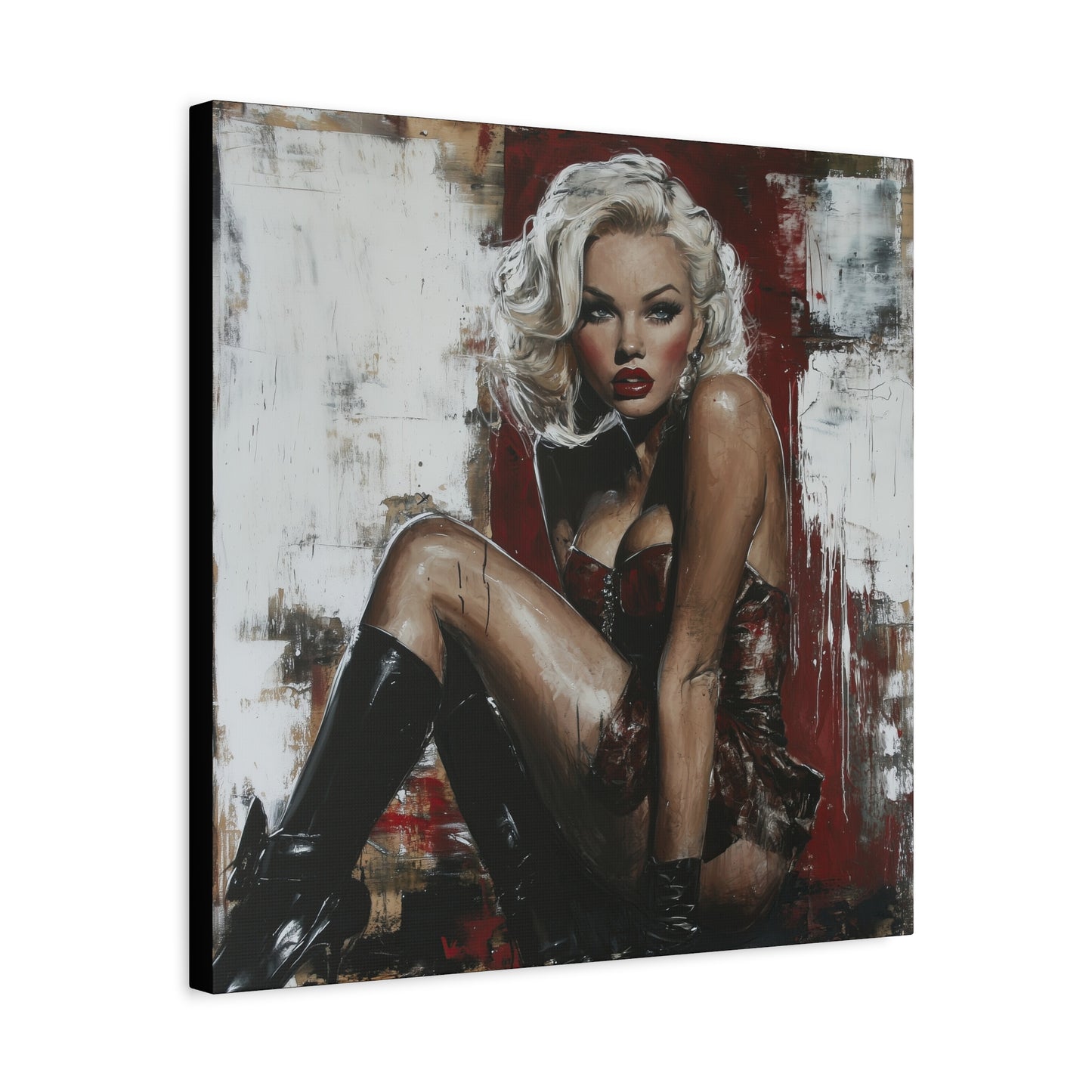 Gallery Wrapped Canvas, Guilt and Grit Adult Art Canvas, Erotic Pinup Art Canvas – Valentina