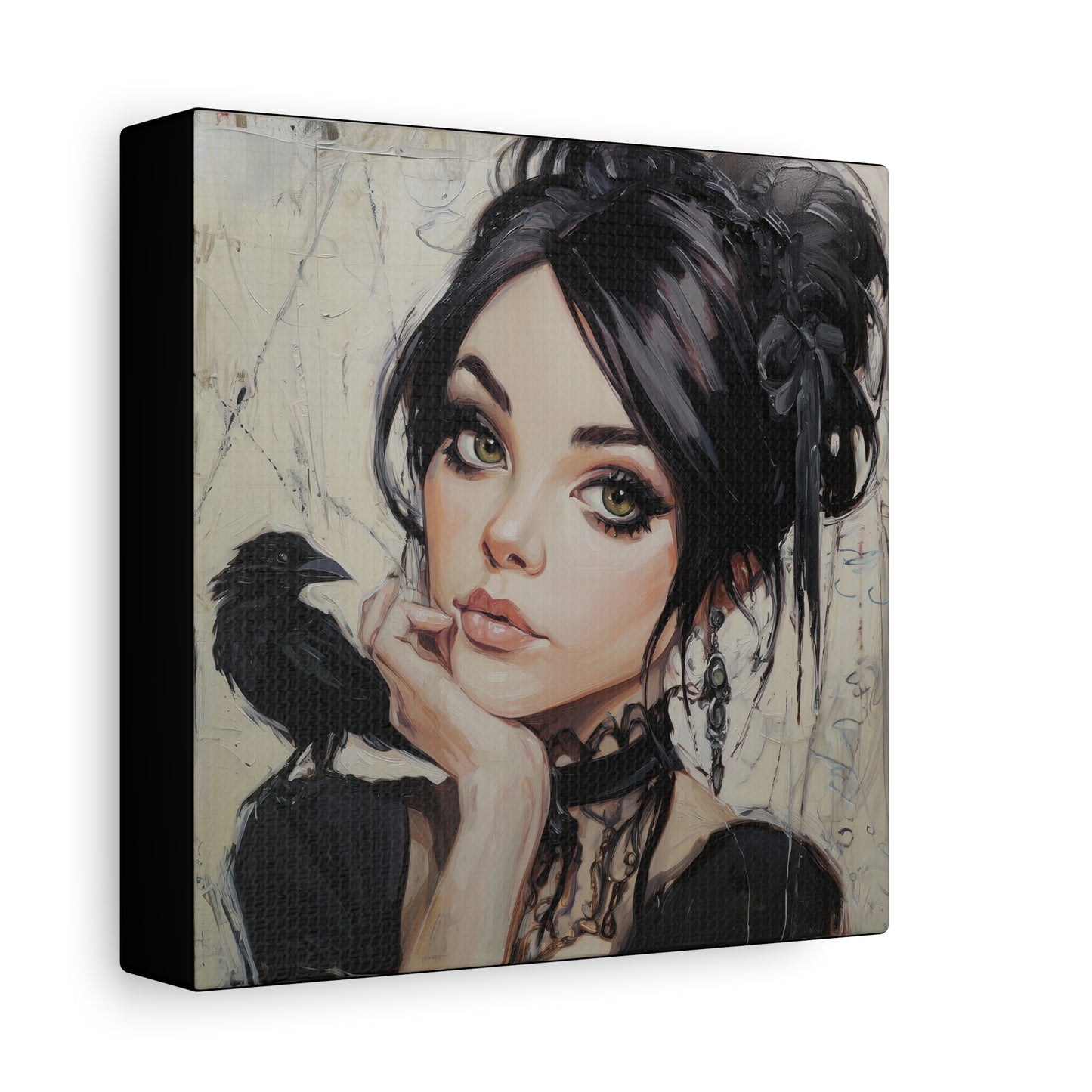 Gallery Wrapped Canvas, Myth and Bones Gothic Art Canvas, Dark Muse Canvas - Verity