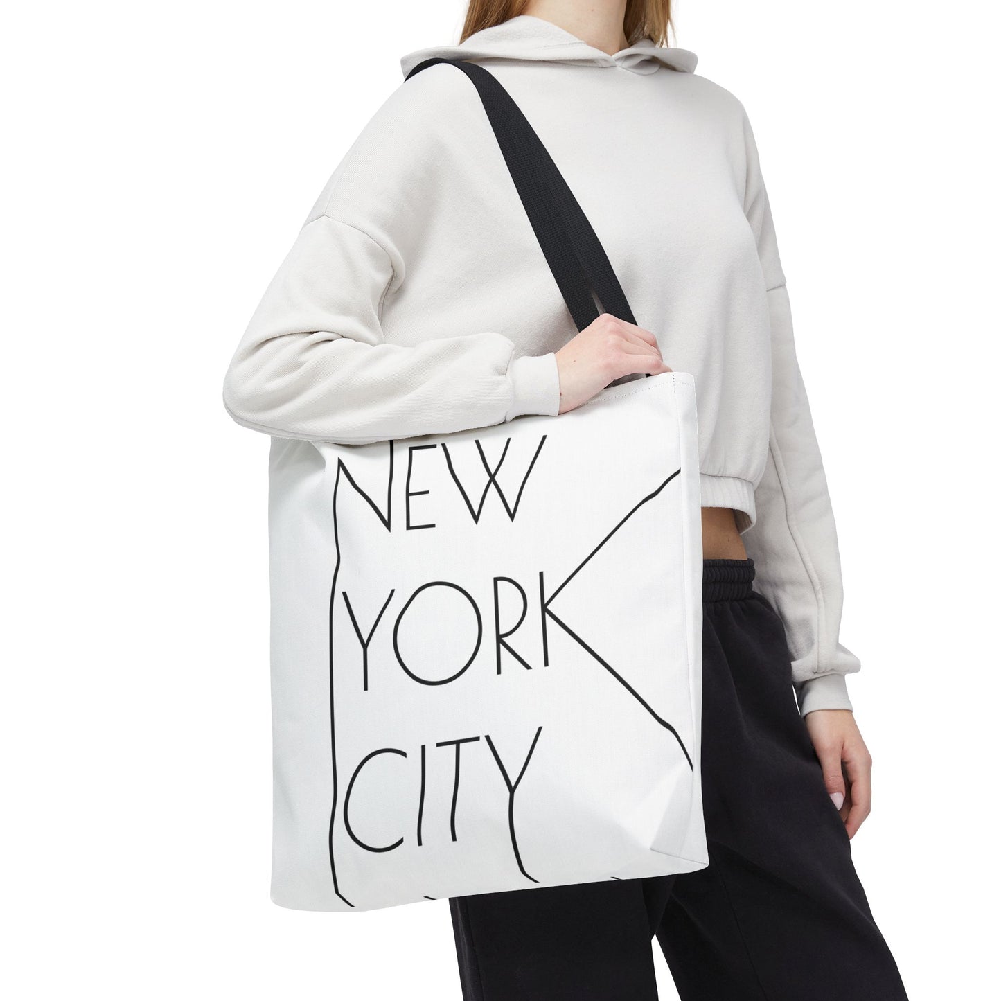 New York City Lines Tote Bag, Utility Tote - New York Tote - New York City Tote - Black and Whit