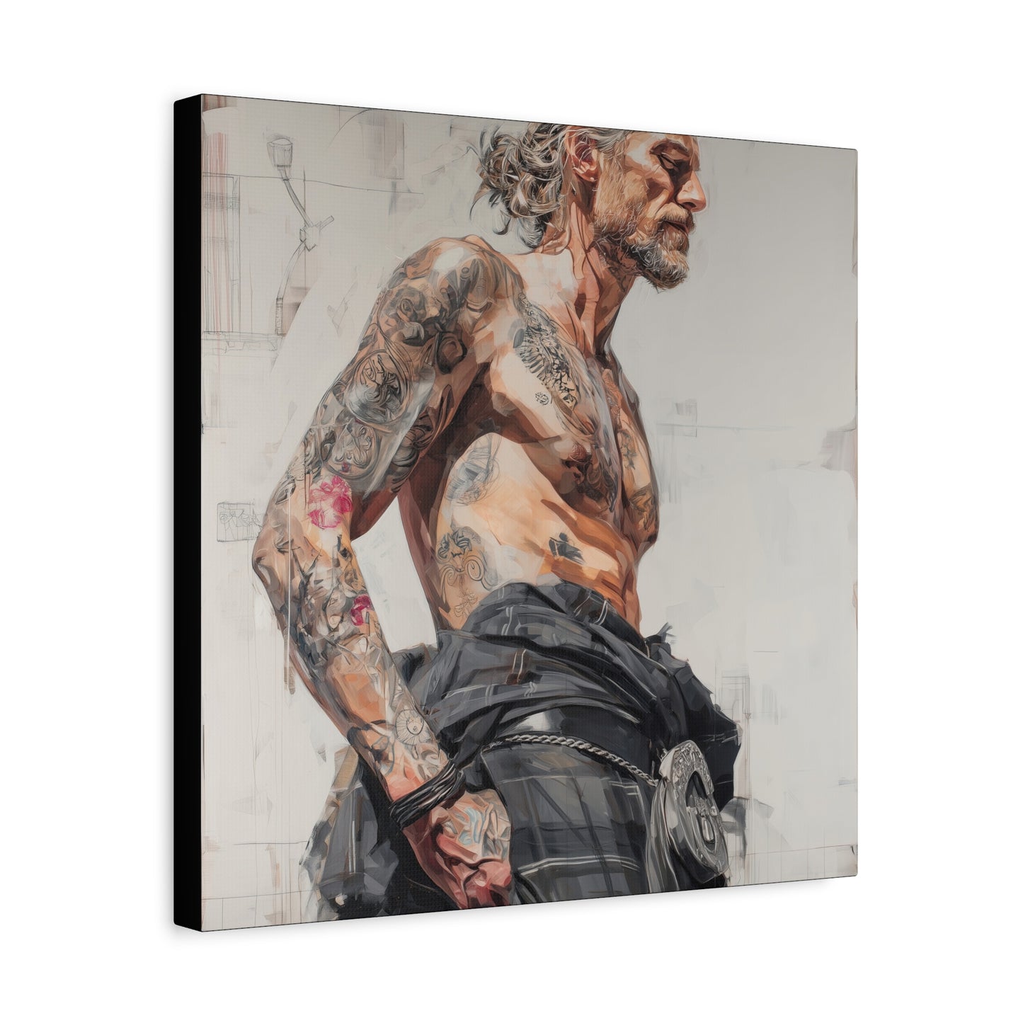 Gallery Wrapped Canvas, Kilts and Carnage Art Canvas, Erotic Pinup Art Canvas – Struan