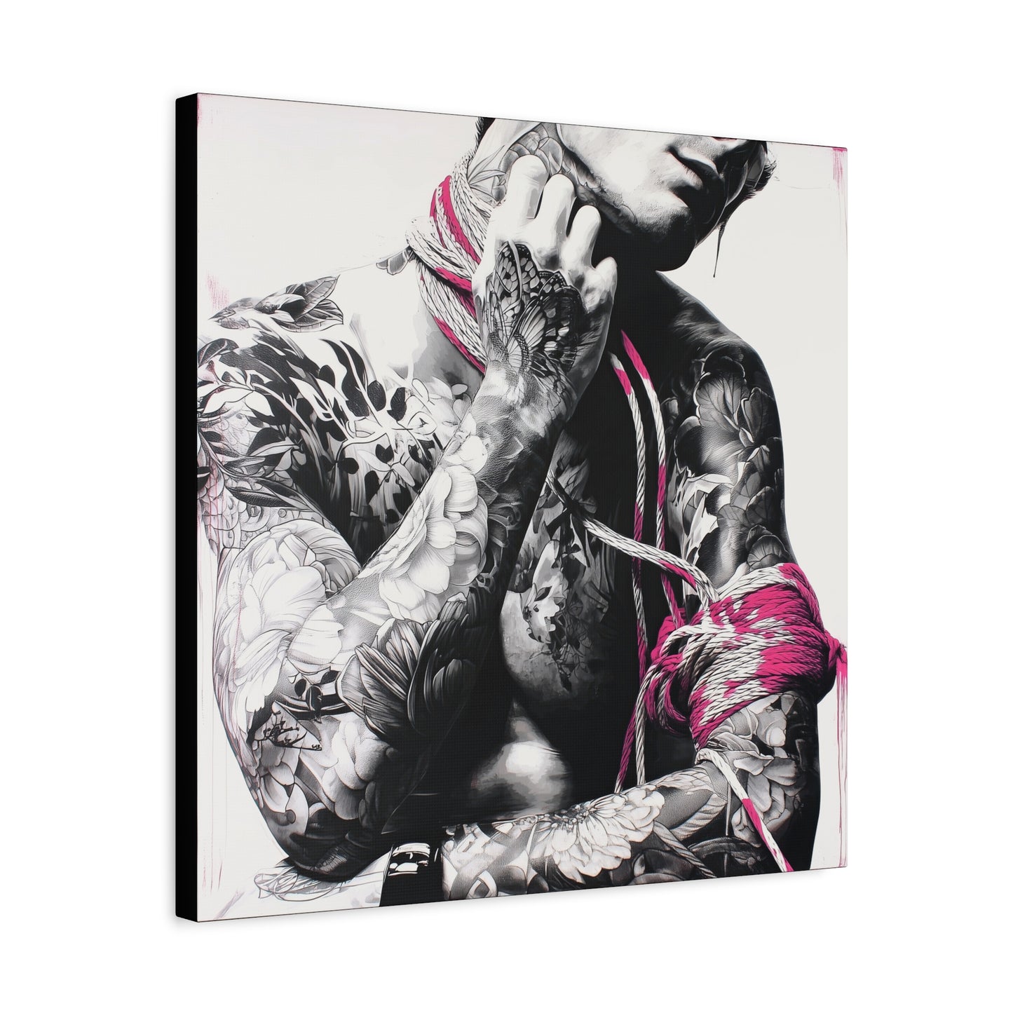 Gallery Wrapped Canvas, Ropes and Reverence Art Canvas, Erotic Shibari Art Canvas – Kaito