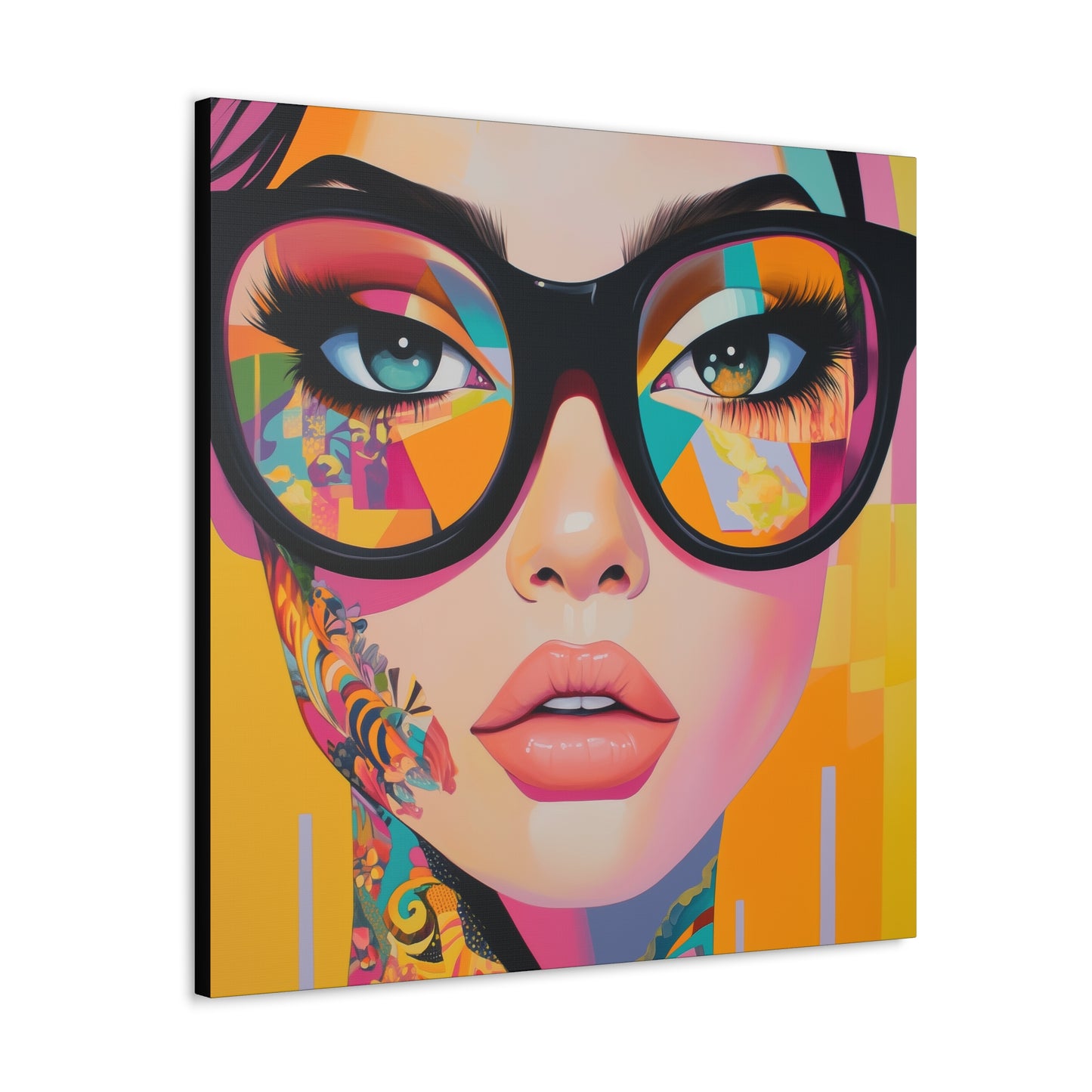 Canvas Gallery Wrap, Ladies in Lenses Wall Art, Abstract Femme Girl Art - Sabrina