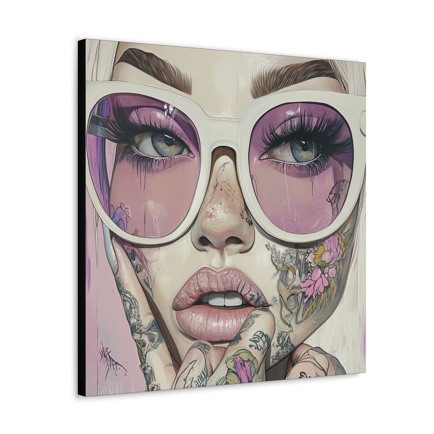 Canvas Gallery Wrap, Ladies in Lenses Wall Art, Abstract Femme Girl Art - Heather