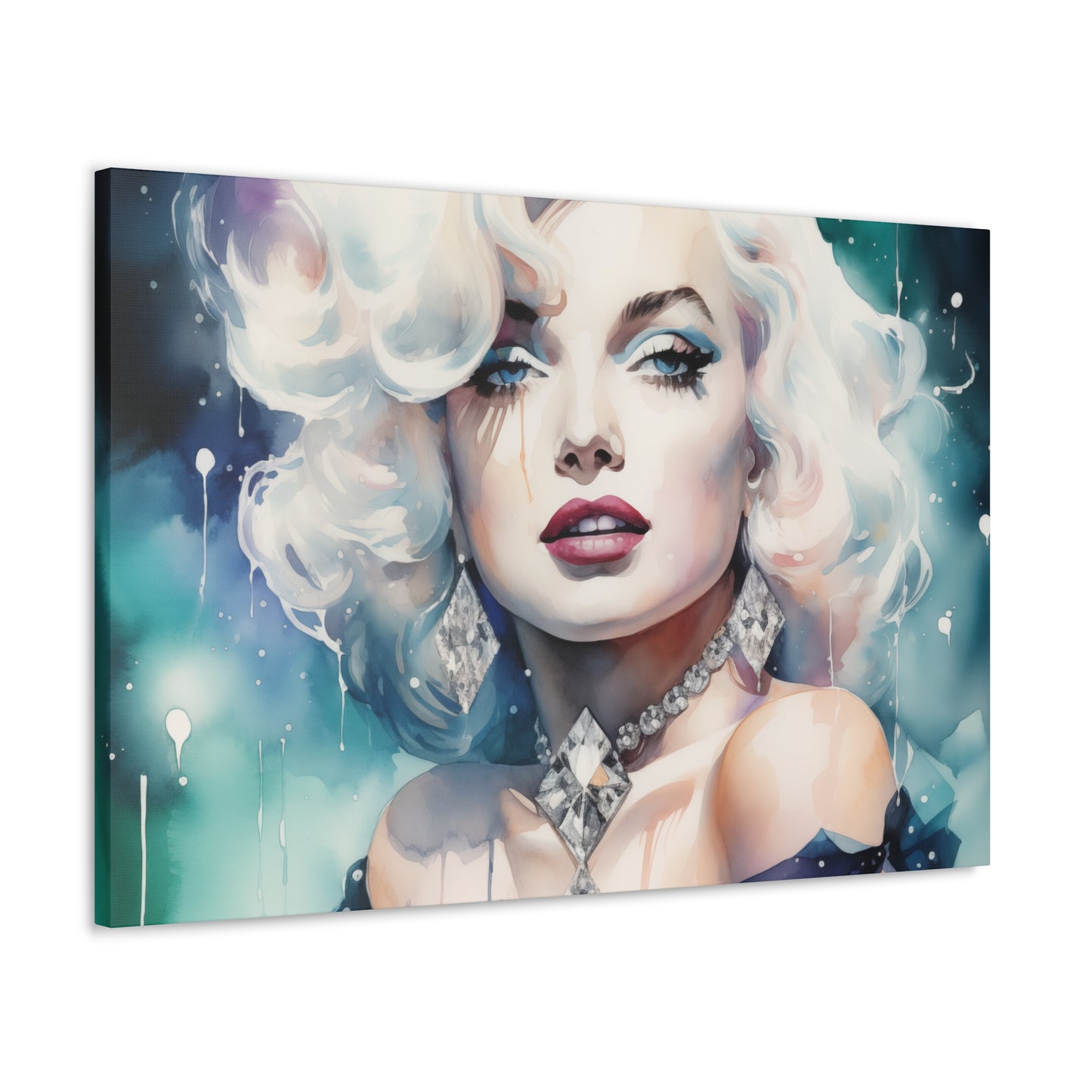 Canvas Wall Art, Gallery Wrapped Pop Art, Celebrity Wall Art – Marilyn Monroe - Diamonds