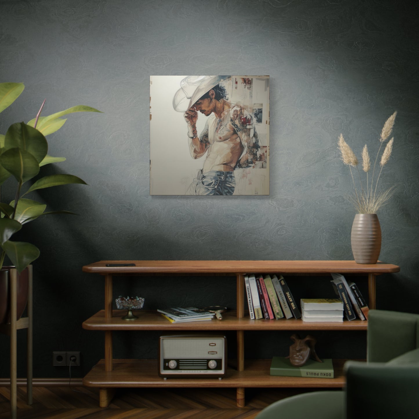 Gallery Wrapped Canvas, Wranglers and Wreckage Art Canvas, Erotic Pinup Art Canvas – Silas
