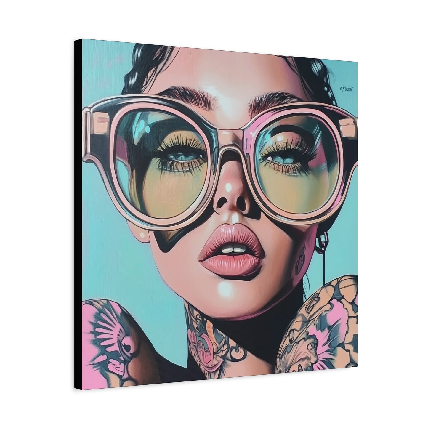 Canvas Gallery Wrap, Ladies in Lenses Wall Art, Abstract Femme Girl Art - Kiki