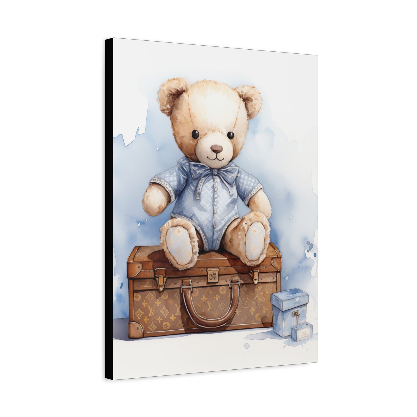 Canvas Gallery Wrap - Designer Trunk Bear Wall Art - Blu