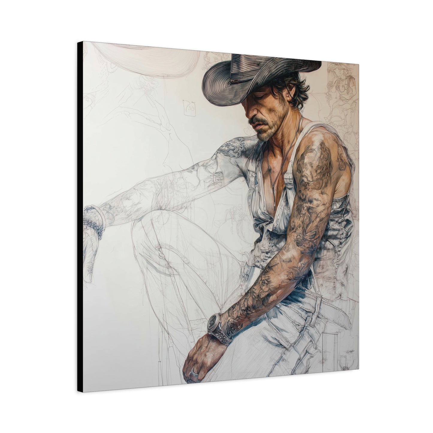 Gallery Wrapped Canvas, Wranglers and Wreckage Art Canvas, Erotic Pinup Art Canvas – Maverick