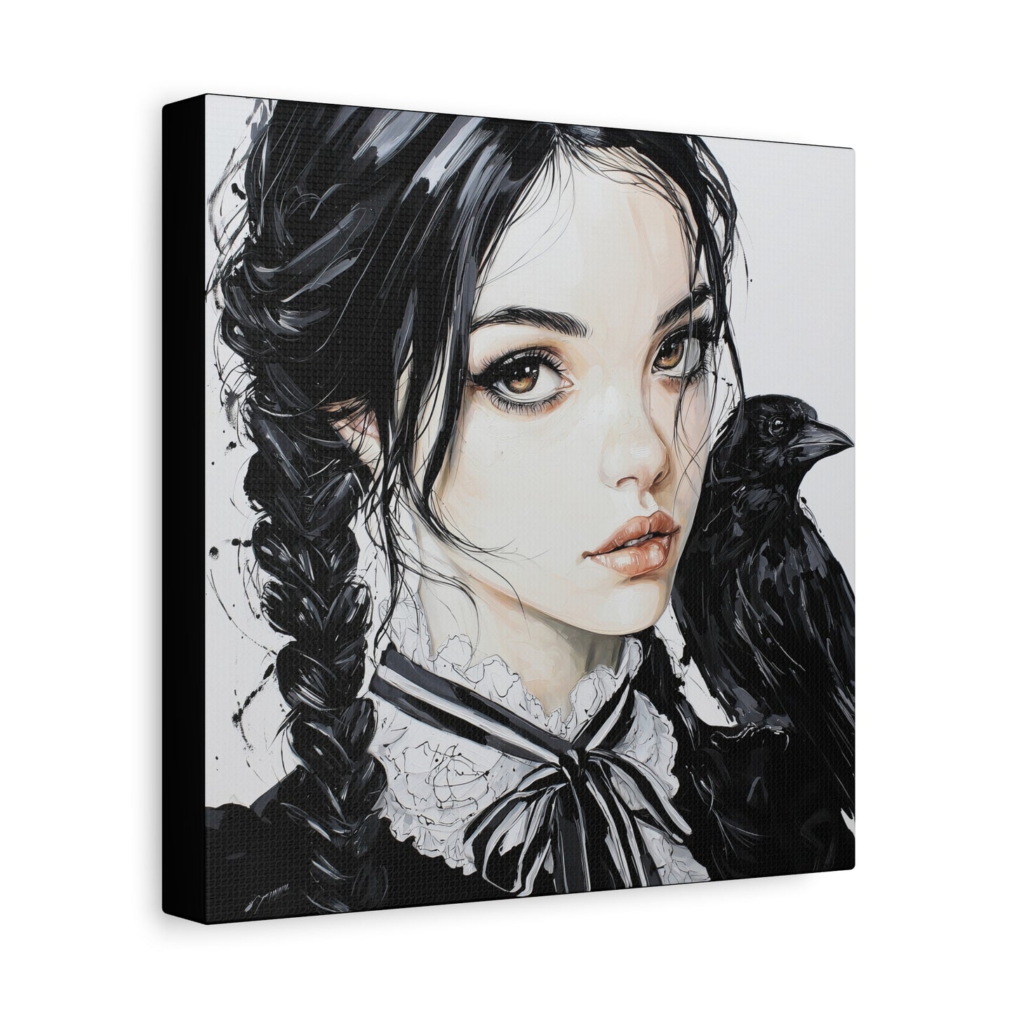Gallery Wrapped Canvas, Myth and Bones Gothic Art Canvas, Dark Muse Canvas - Elowen