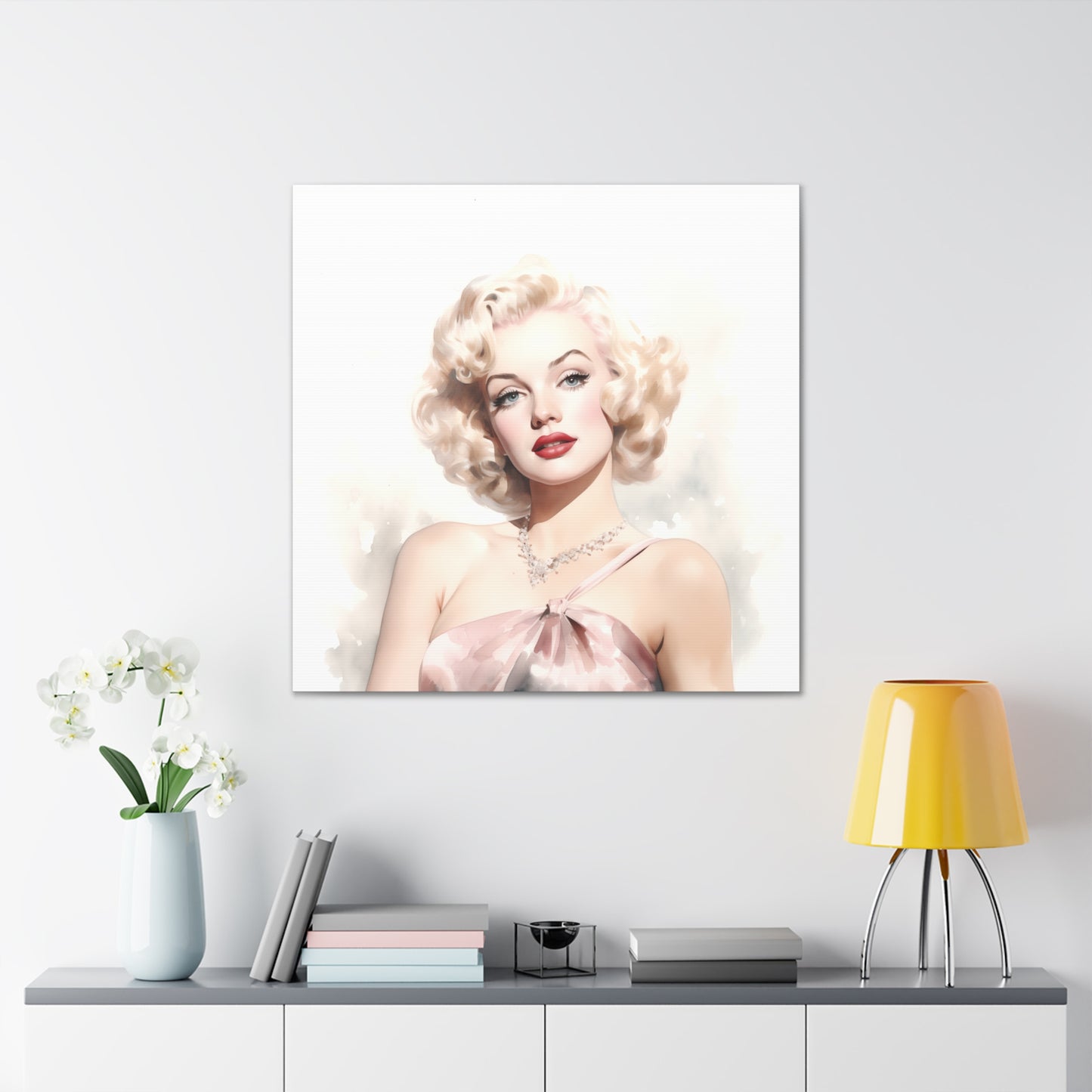 Canvas Wall Art, Gallery Wrapped Pop Art, Celebrity Wall Art – Marilyn Monroe - Pink