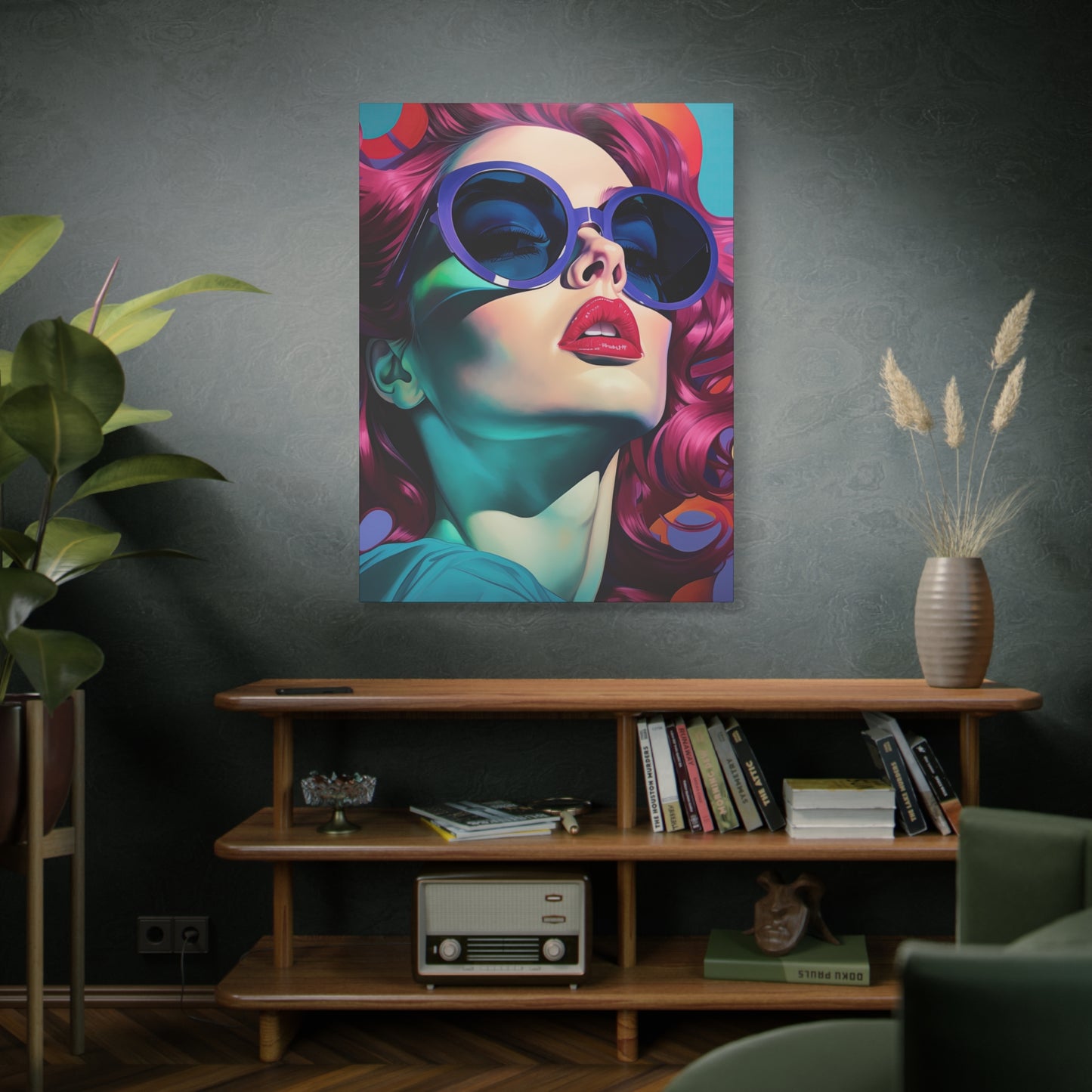 Canvas Gallery Wrapped High-Fashion Wall Art, Stylish Decor, Retro Femme Doll Pop Art – Electra