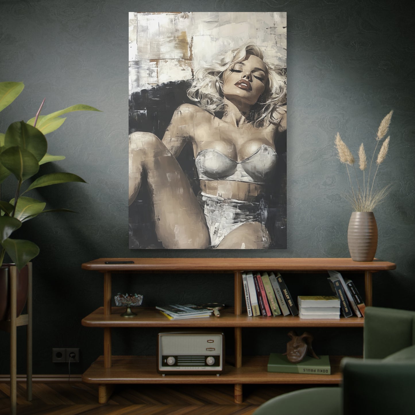 Gallery Wrapped Canvas, Guilt and Grit Adult Art Canvas, Erotic Pinup Art Canvas – Lyra