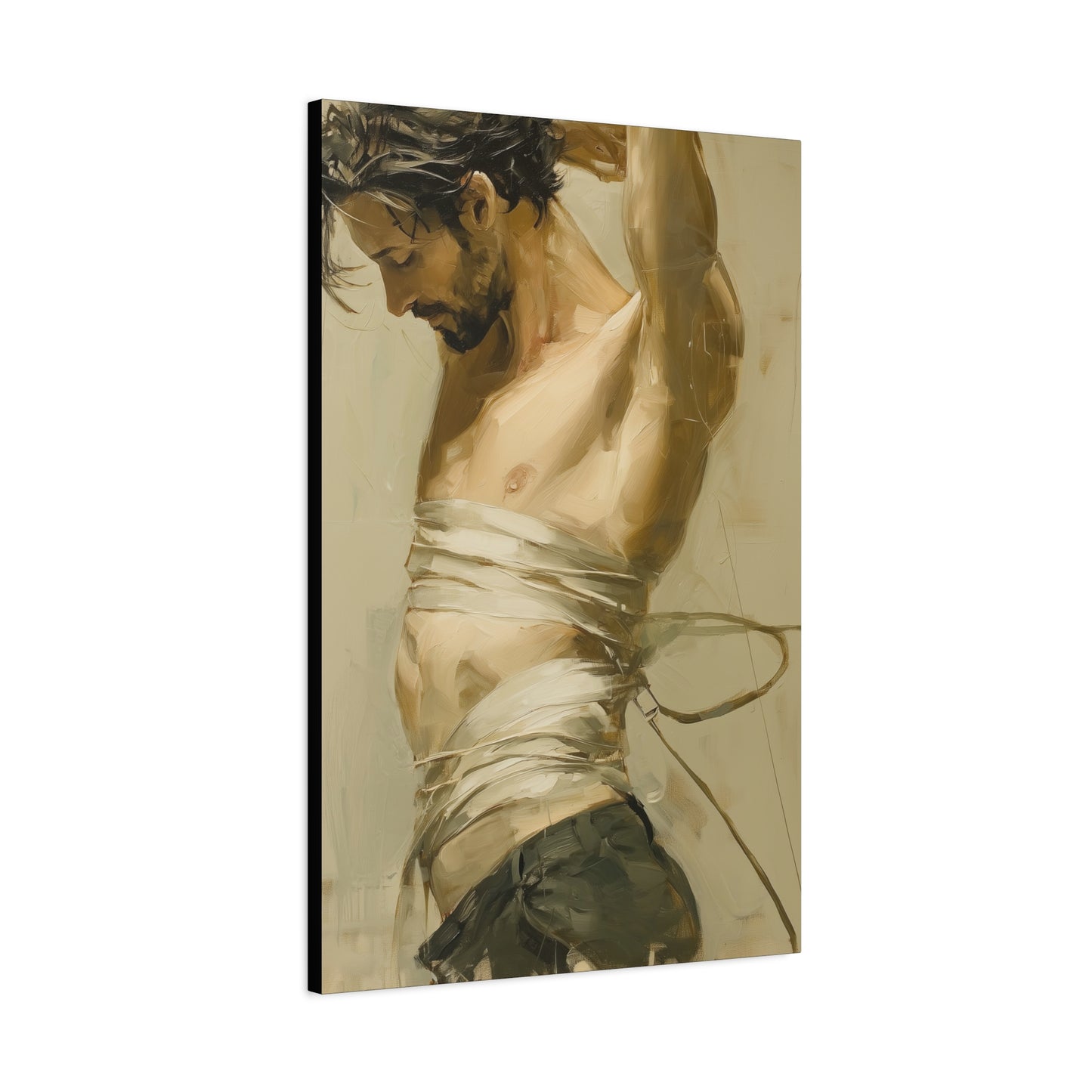 Gallery Wrapped Canvas, Ropes and Reverence Art Canvas, Erotic Shibari Art Canvas – Dante