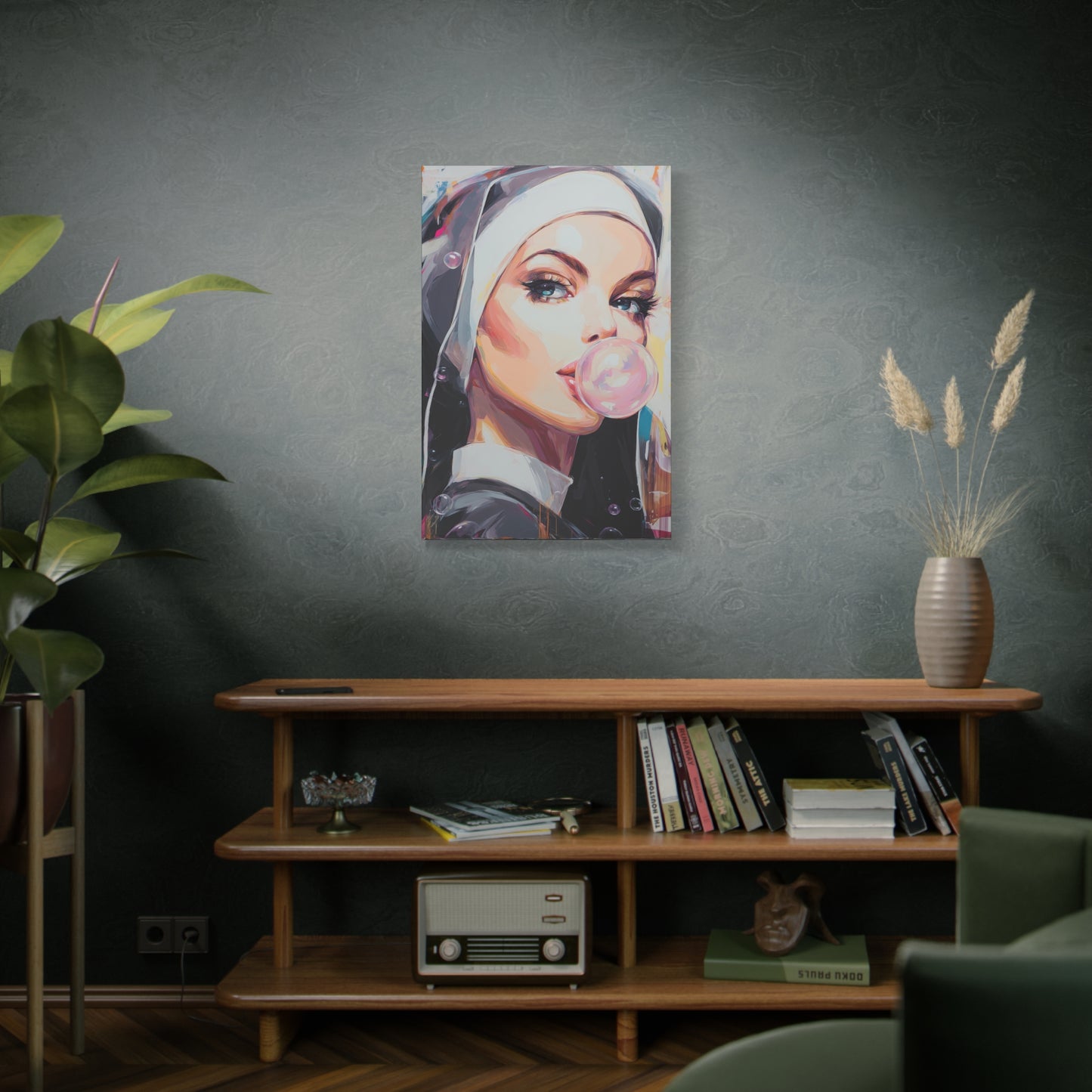 Gallery Wrapped Canvas, Habits and Heresy Art Canvas, Naughty Nuns Art Canvas – Sister Justina
