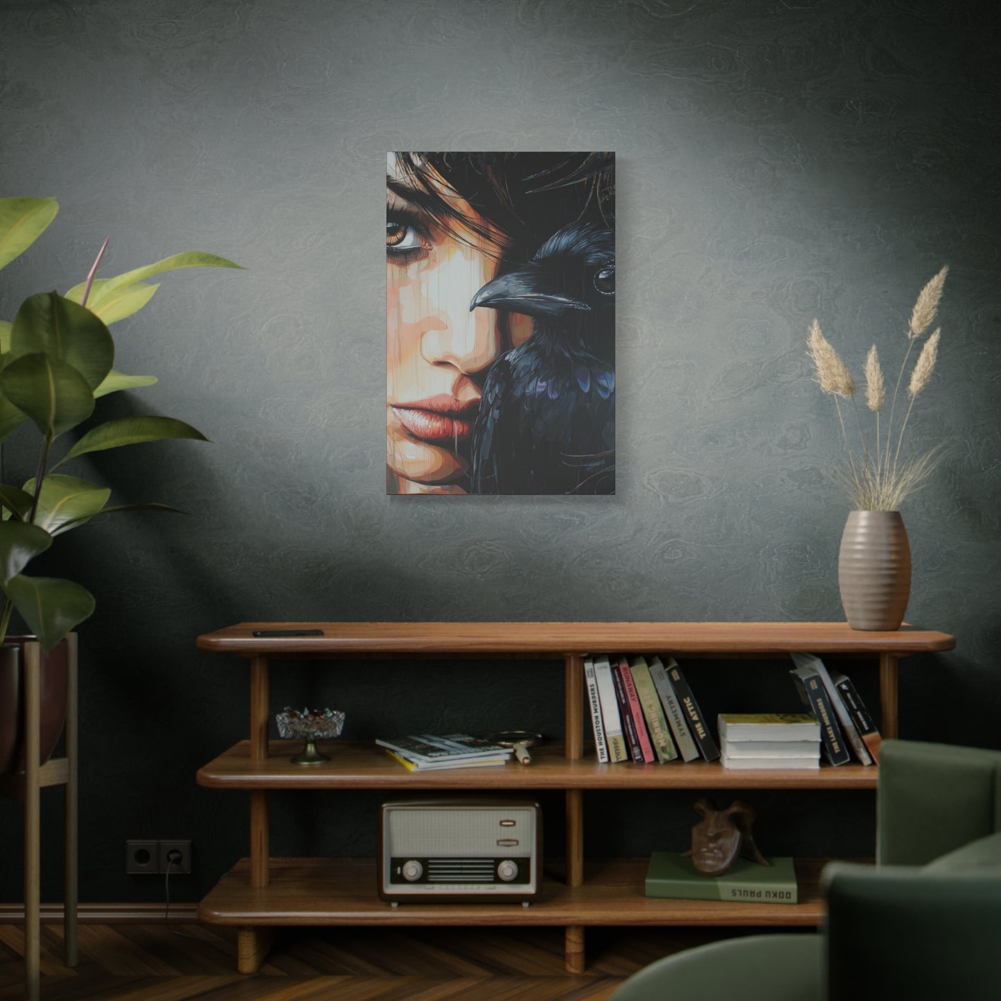 Gallery Wrapped Canvas, Myth and Bones Gothic Art Canvas, Dark Muse Canvas - Solène