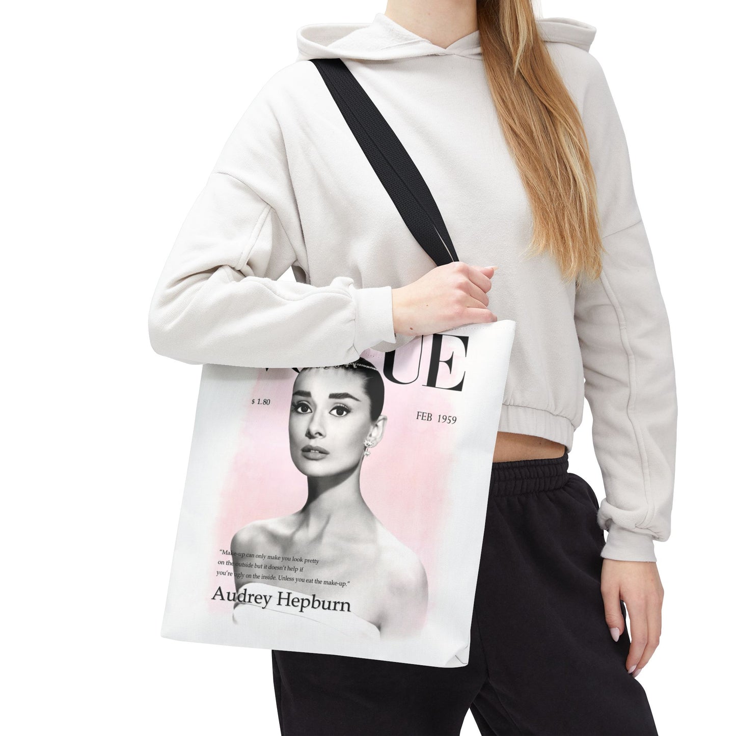 Audrey Hepburn Vogue Tote Bag - Fashion Canvas Tote Bag - Custom Designer Inspired Tote