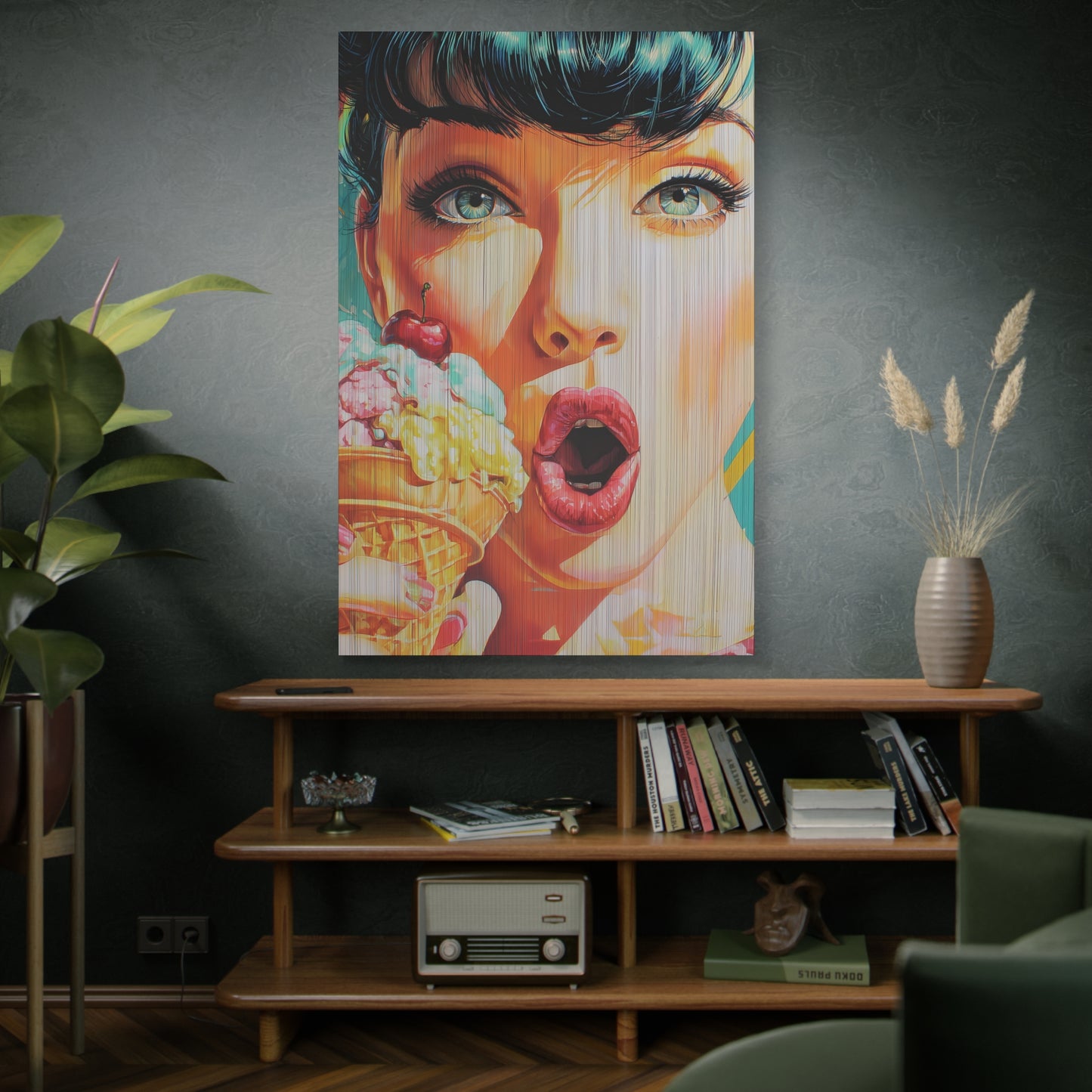 Gallery Wrapped Canvas, Sweet Summer Nostalgia, Sugar and Spice Art Canvas, Ice Cream Dreams Art – Penny