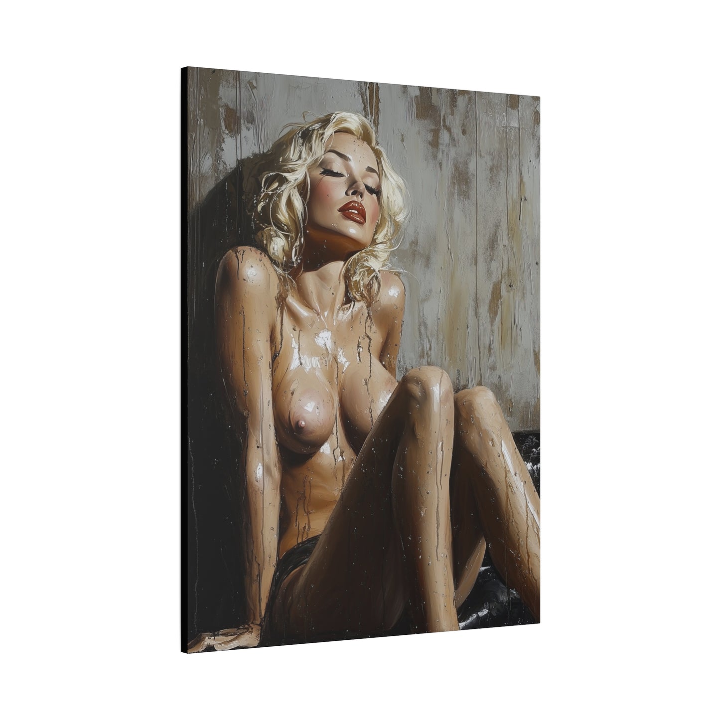 Gallery Wrapped Canvas, Guilt and Grit Adult Art Canvas, Erotic Pinup Art Canvas – Estelle