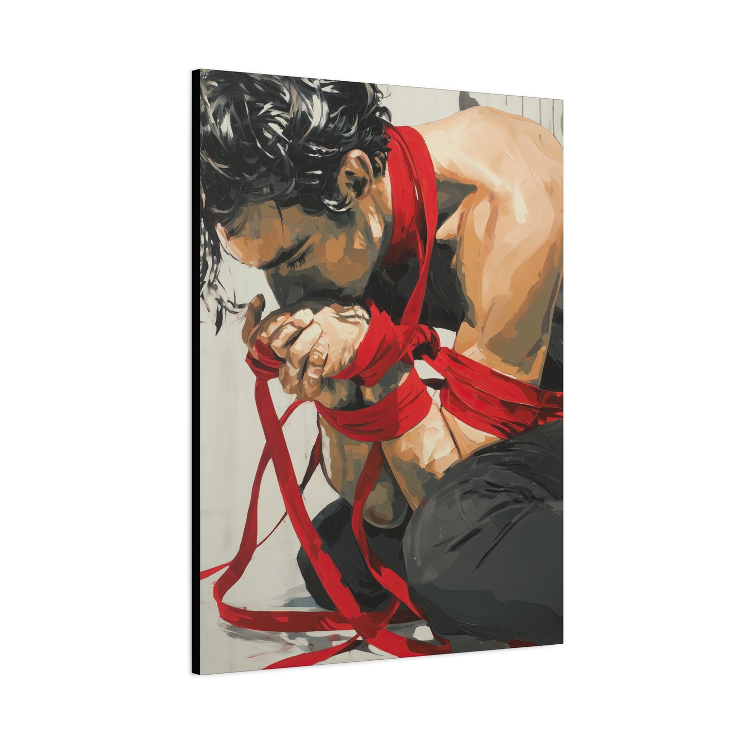 Gallery Wrapped Canvas, Ropes and Reverence Art Canvas, Erotic Shibari Art Canvas – Theo