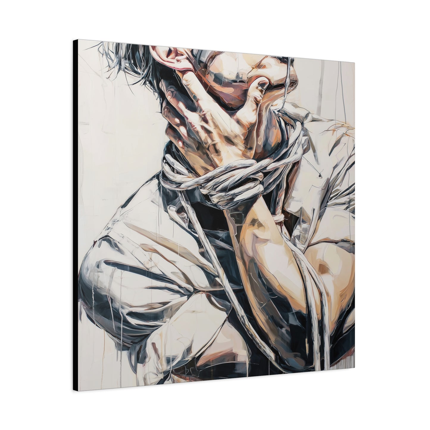 Gallery Wrapped Canvas, Ropes and Reverence Art Canvas, Erotic Shibari Art Canvas – Gary