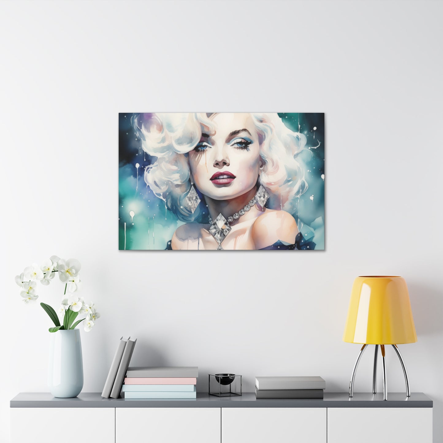 Canvas Wall Art, Gallery Wrapped Pop Art, Celebrity Wall Art – Marilyn Monroe - Diamonds