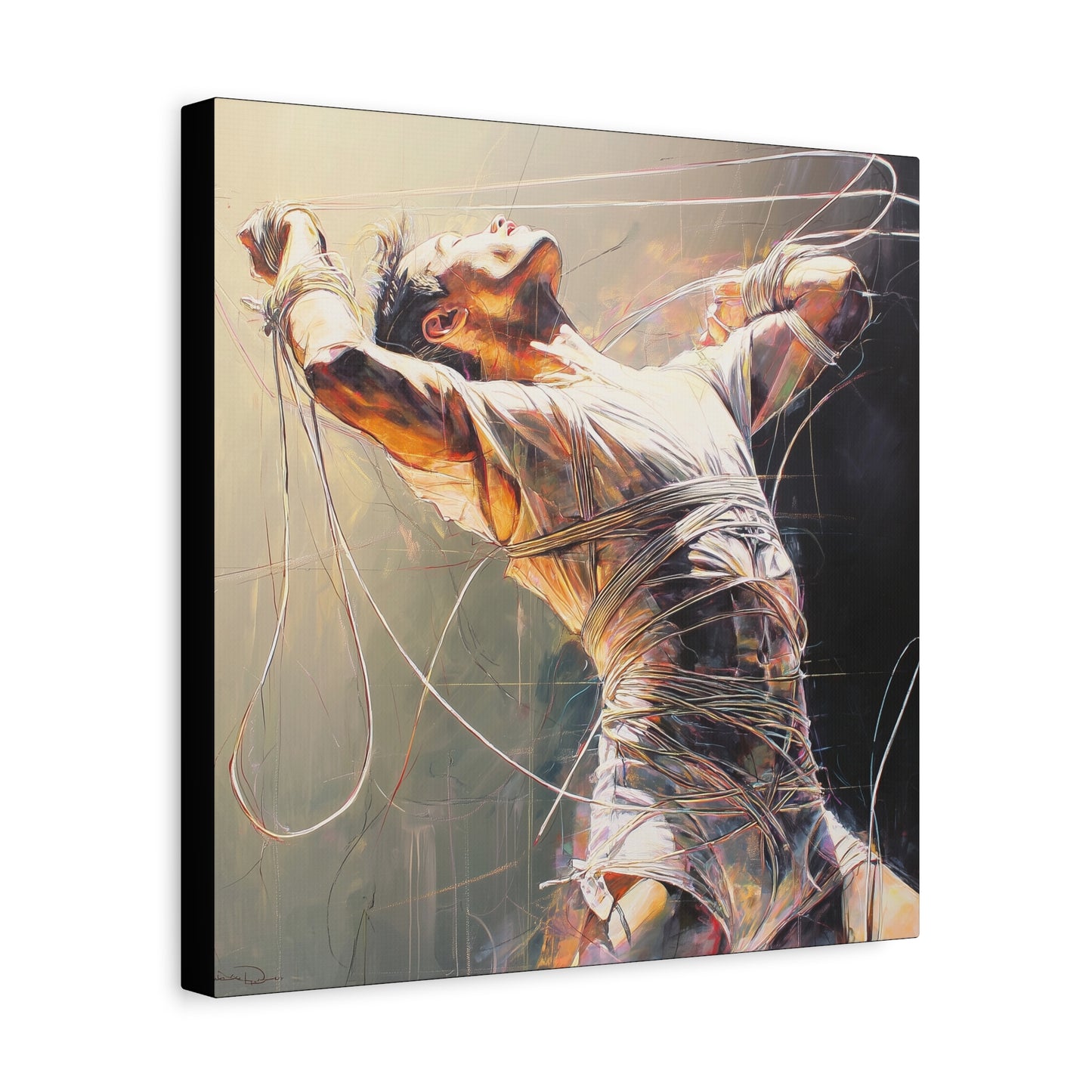 Gallery Wrapped Canvas, Ropes and Reverence Art Canvas, Erotic Shibari Art Canvas – Nikolai
