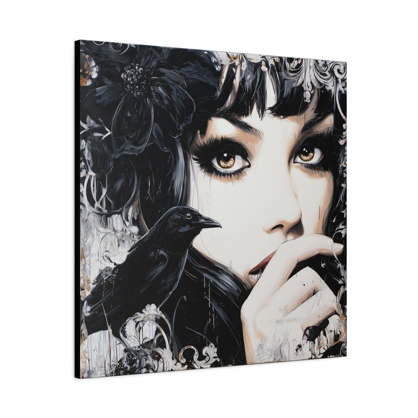 Gallery Wrapped Canvas, Myth and Bones Gothic Art Canvas, Dark Muse Canvas - Sable