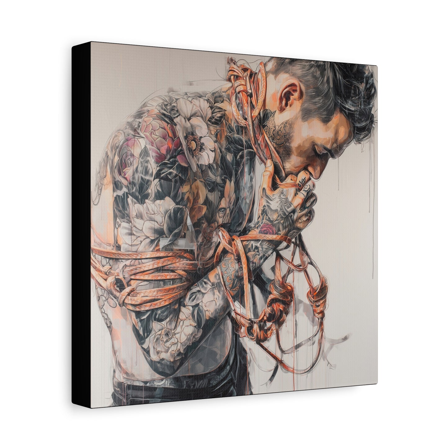 Gallery Wrapped Canvas, Ropes and Reverence Art Canvas, Erotic Shibari Art Canvas – Zev
