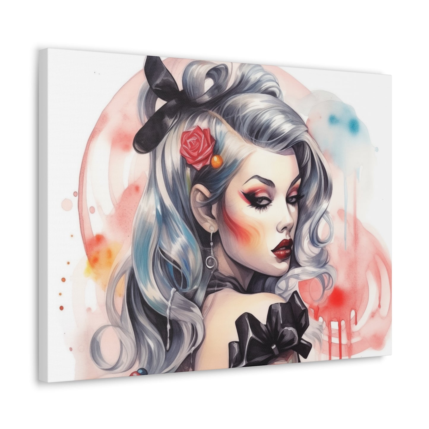 Gallery Wrapped Canvas, Edgy Tattooed Beauty, Urban Pop Art Canvas – Sabella