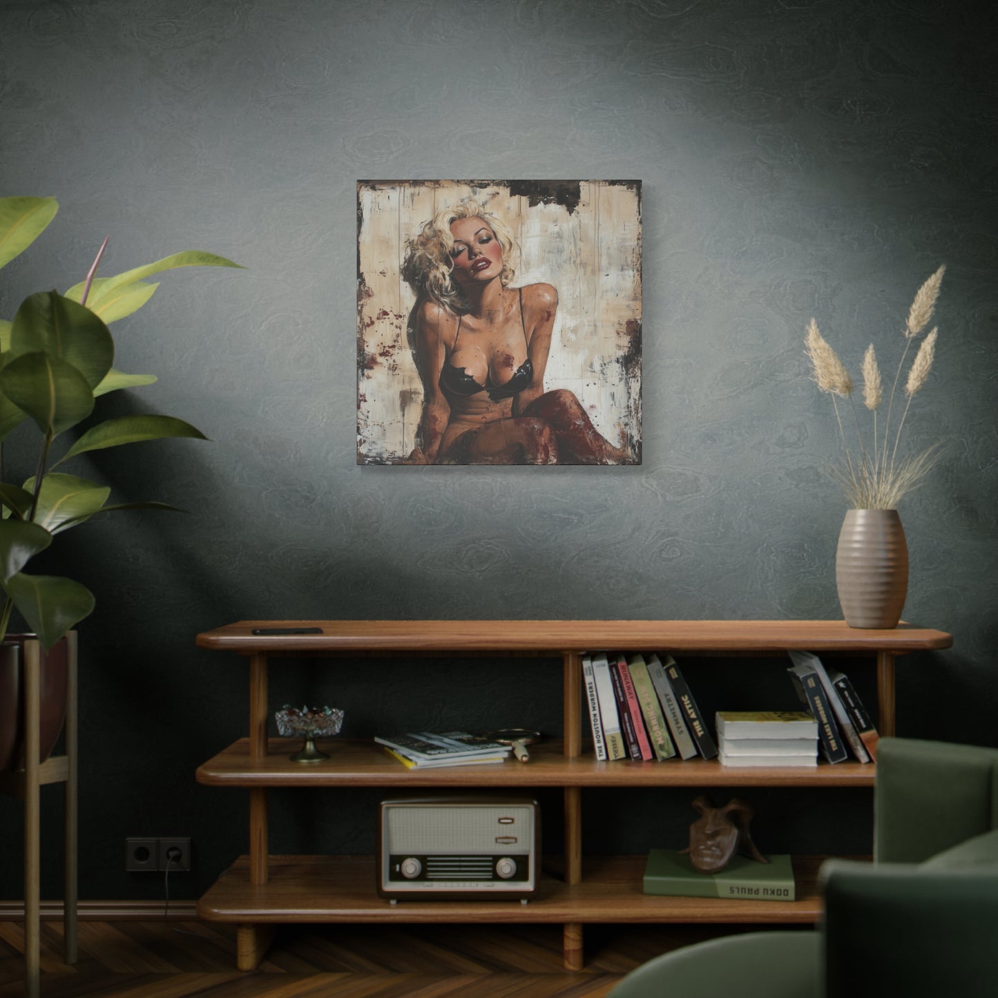 Gallery Wrapped Canvas, Guilt and Grit Adult Art Canvas, Erotic Pinup Art Canvas – Zadie