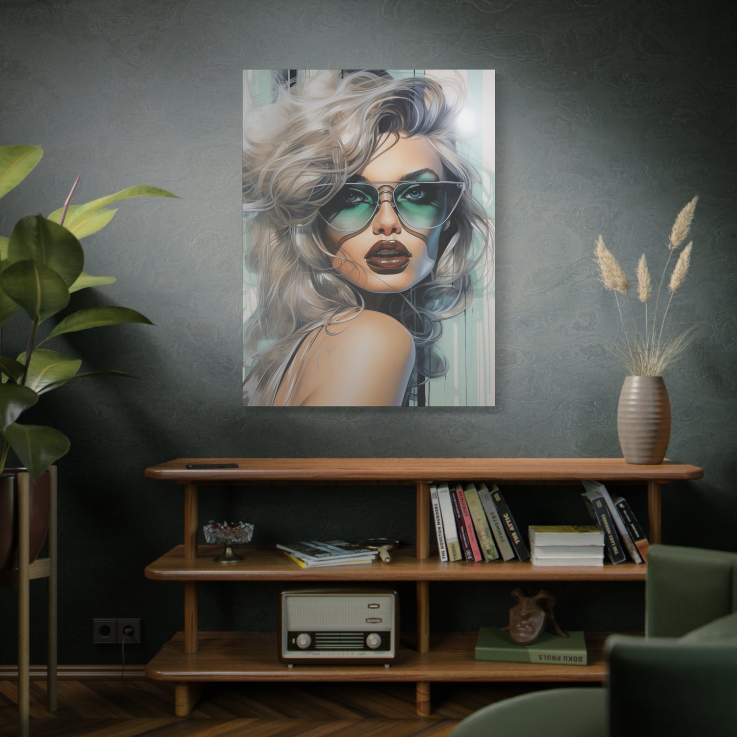 Canvas Gallery Wrapped High-Fashion Wall Art, Stylish Decor, Retro Femme Doll Pop Art – Natasha