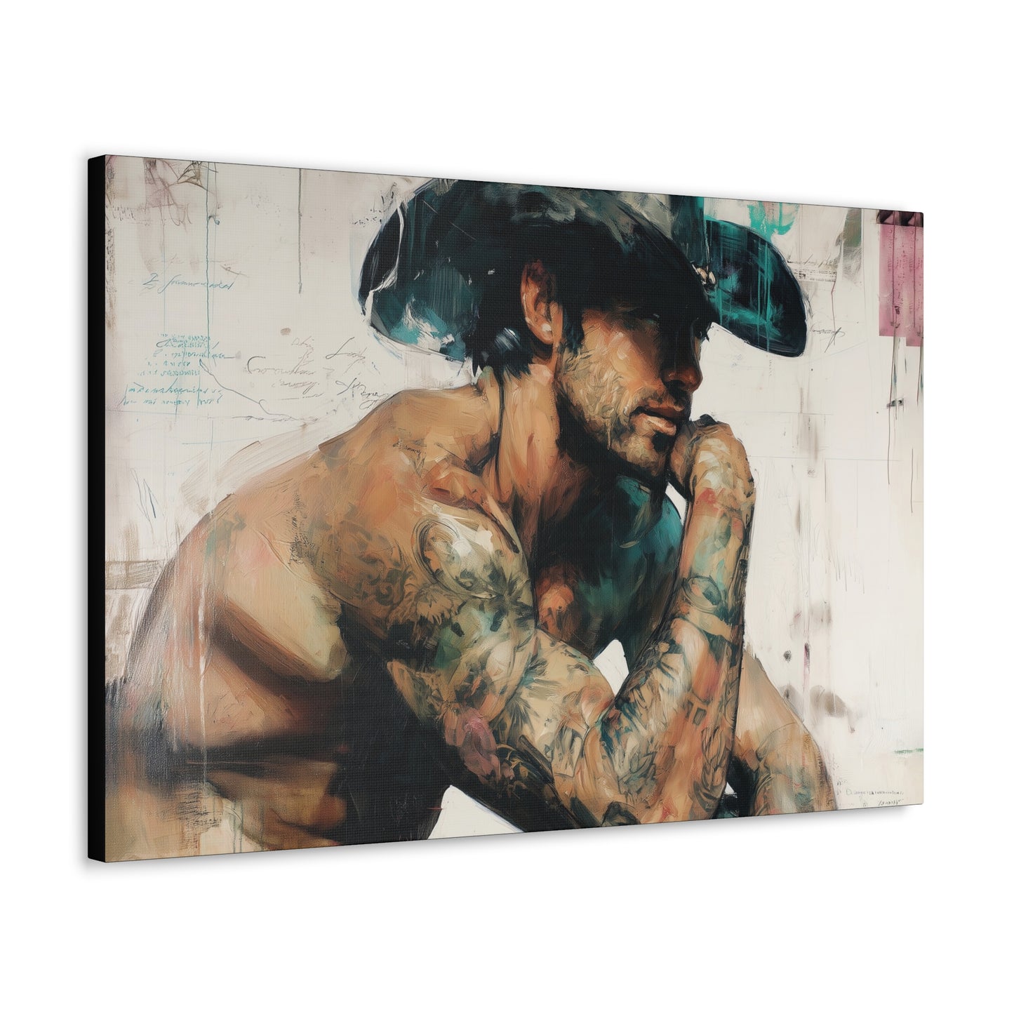 Gallery Wrapped Canvas, Wranglers and Wreckage Art Canvas, Erotic Pinup Art Canvas – Jimmy
